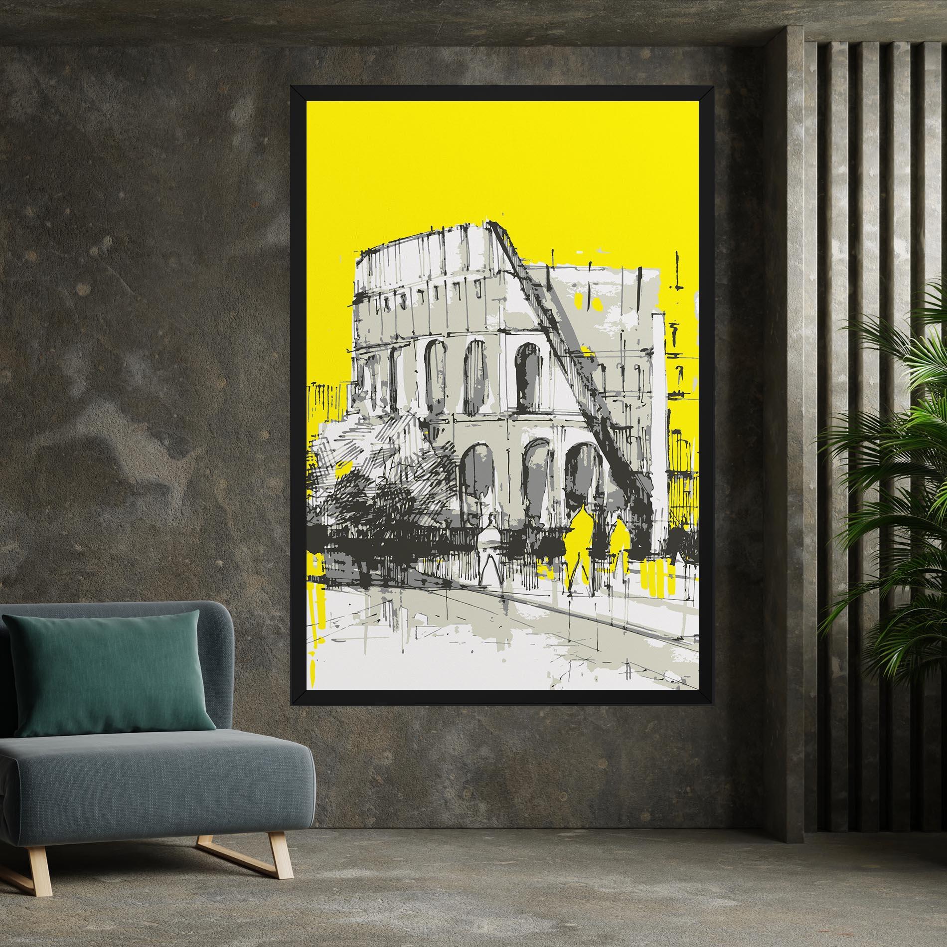 Leinwandbild Yellow Colosseum mockup 7