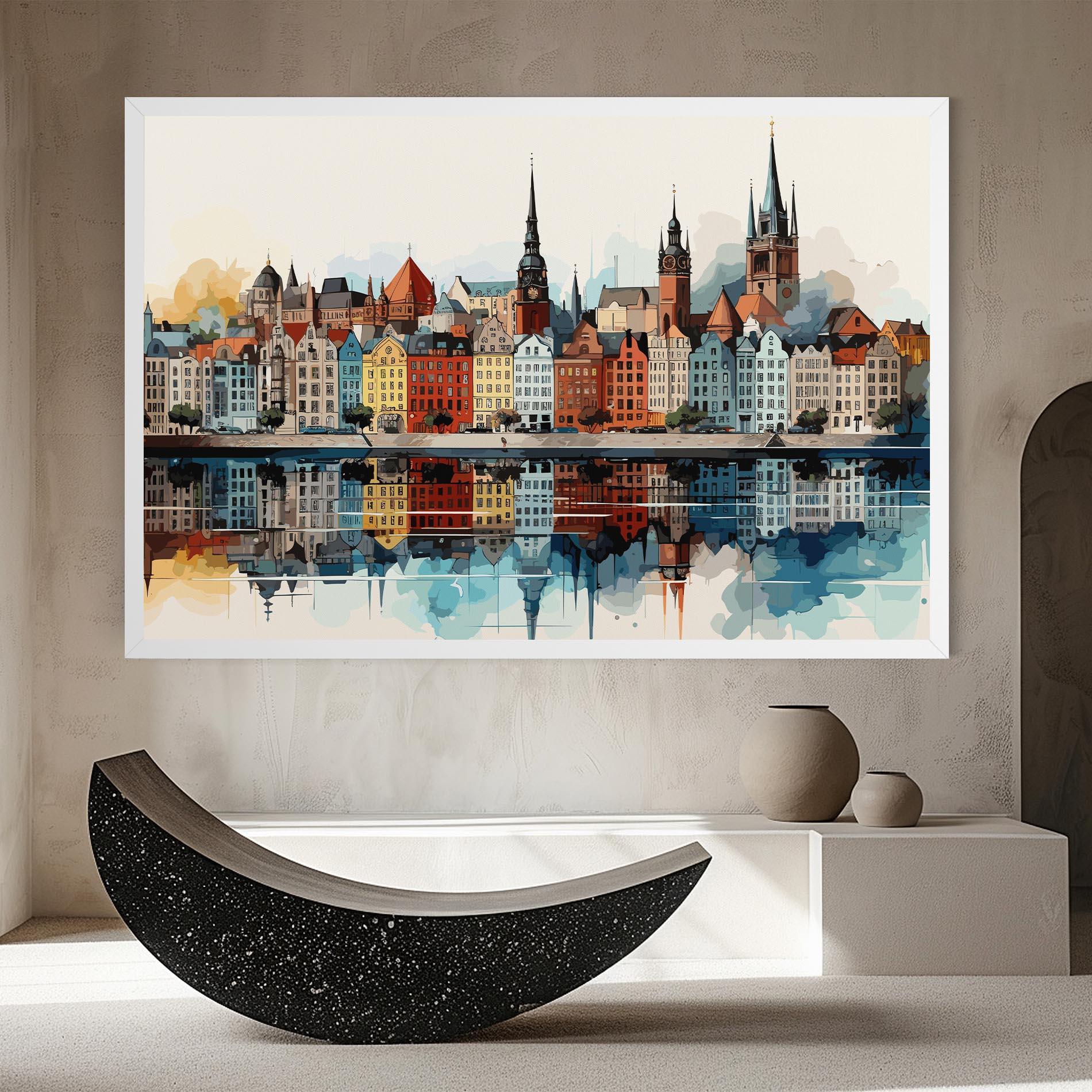 Leinwandbild German Buildings mockup 8