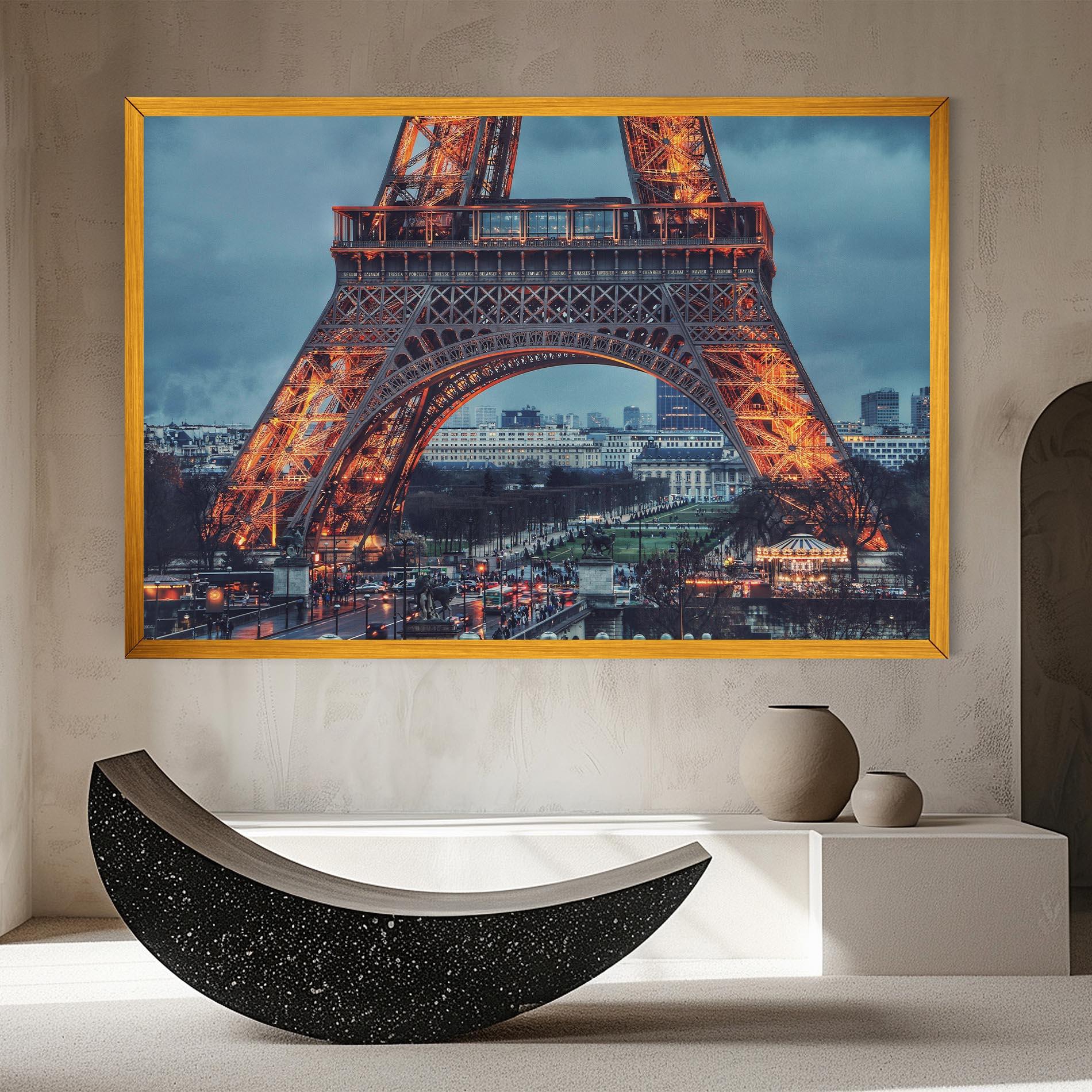 Leinwandbild Eiffel Tower Lights mockup 8