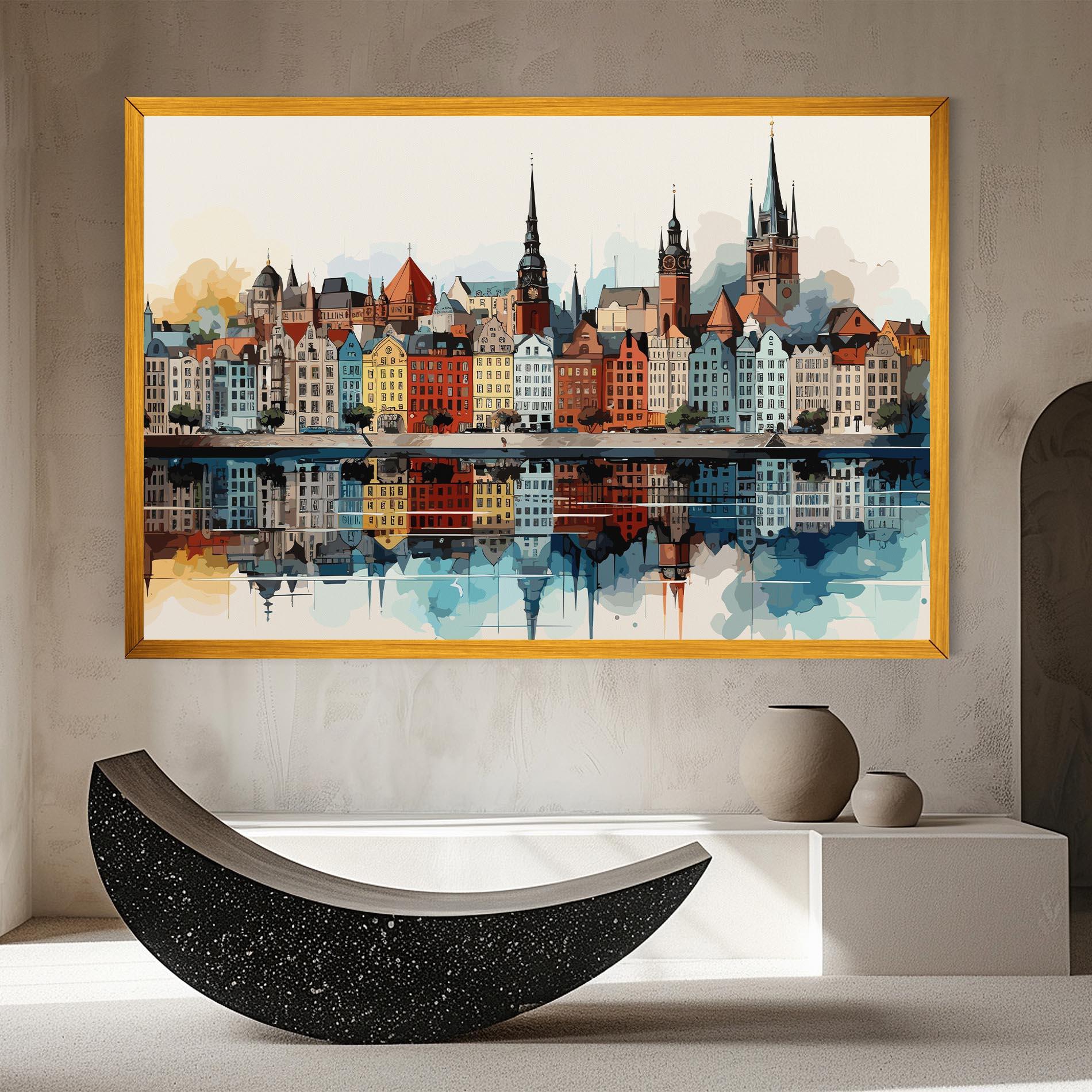 Leinwandbild German Buildings mockup 8