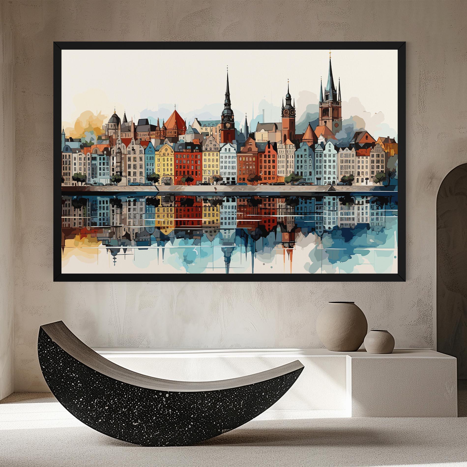 Leinwandbild German Buildings mockup 8
