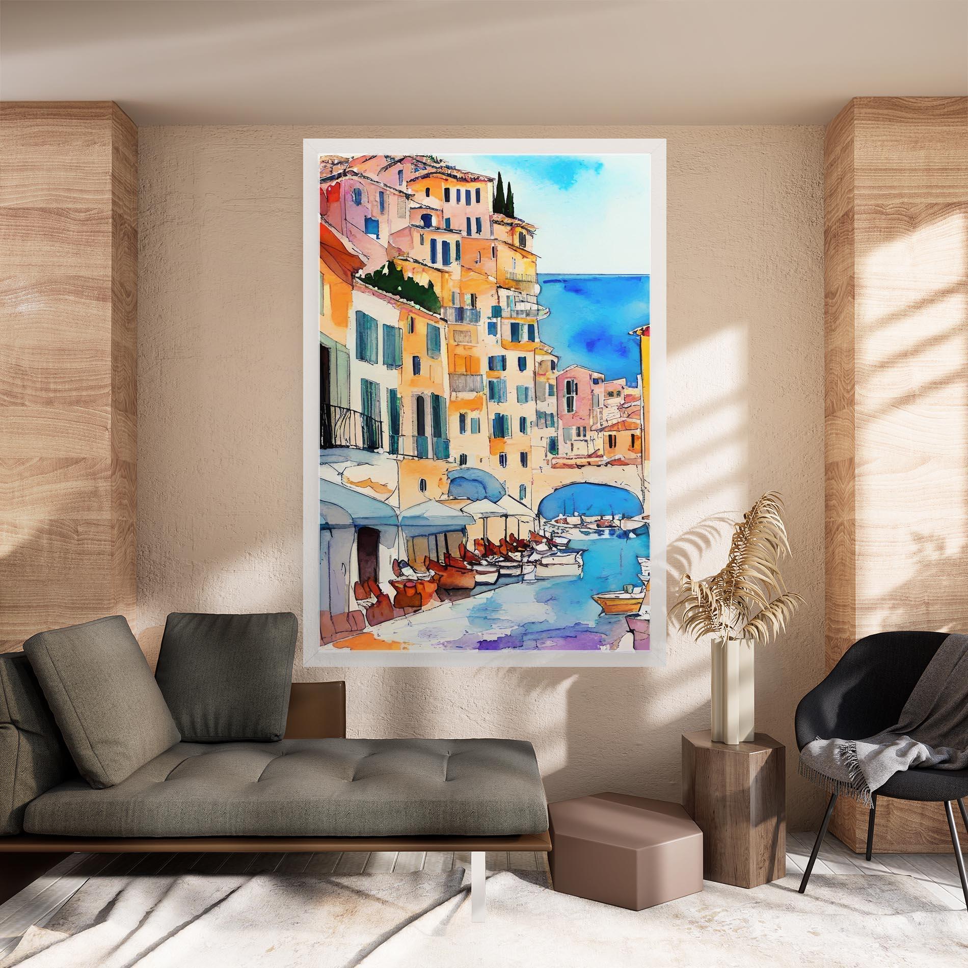 Leinwandbild France Watercolor mockup 8