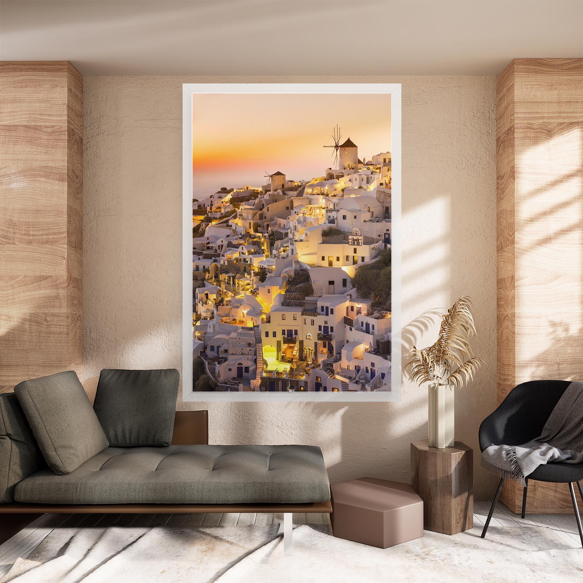 Leinwandbild Santorini Greece mockup 8