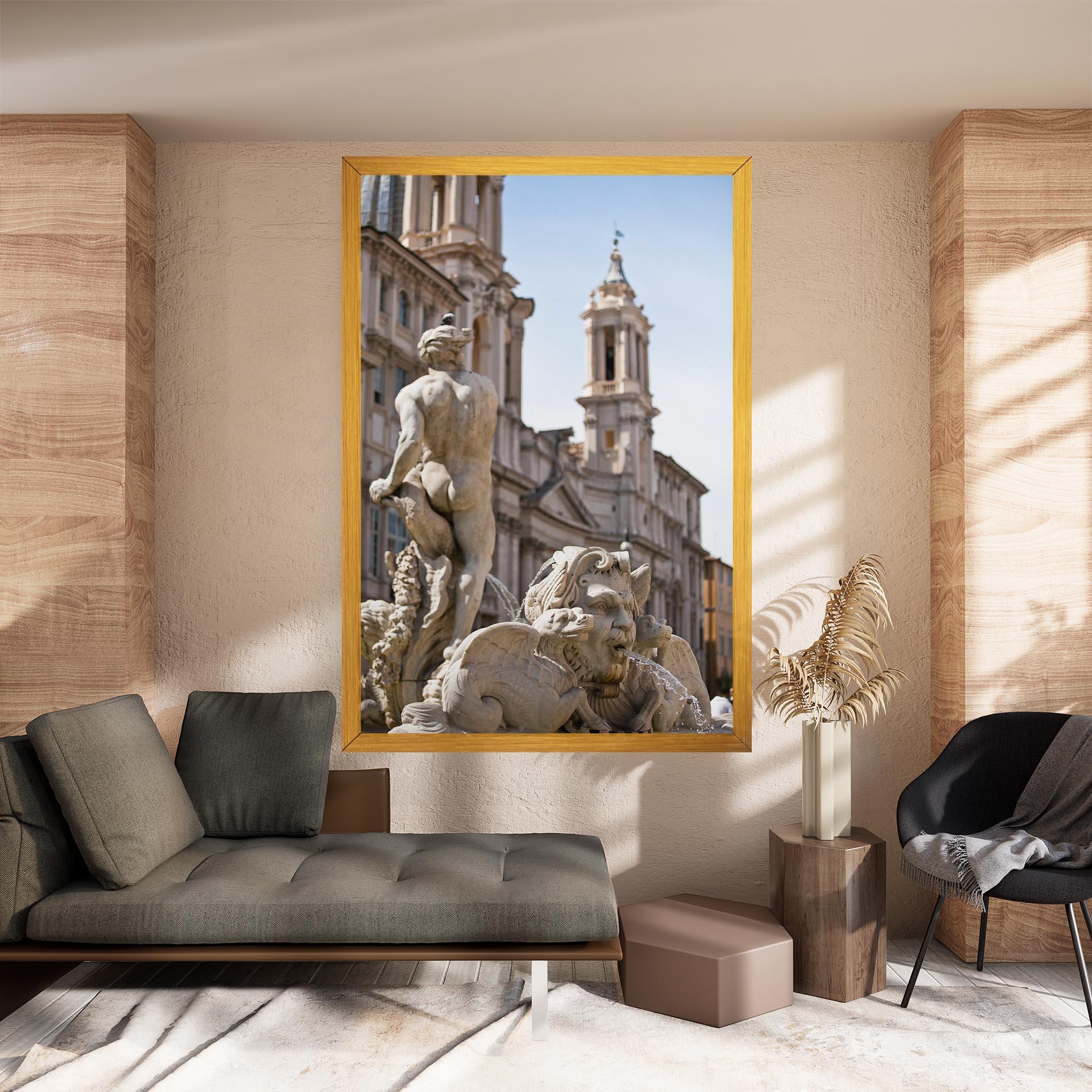 Leinwandbild Baroque Statue Italy mockup 8