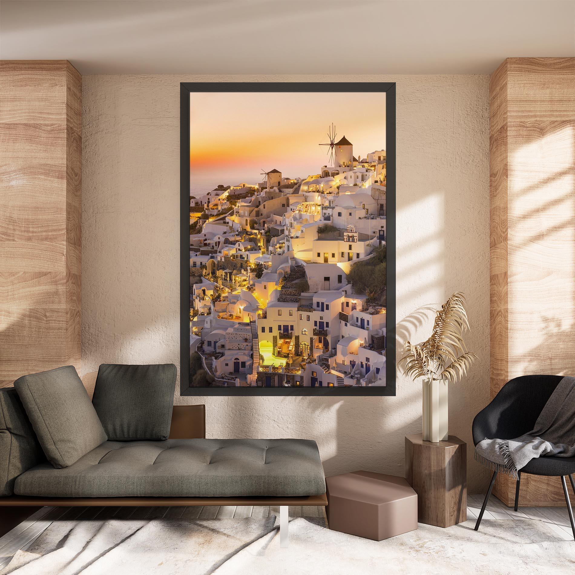 Leinwandbild Santorini Greece mockup 8