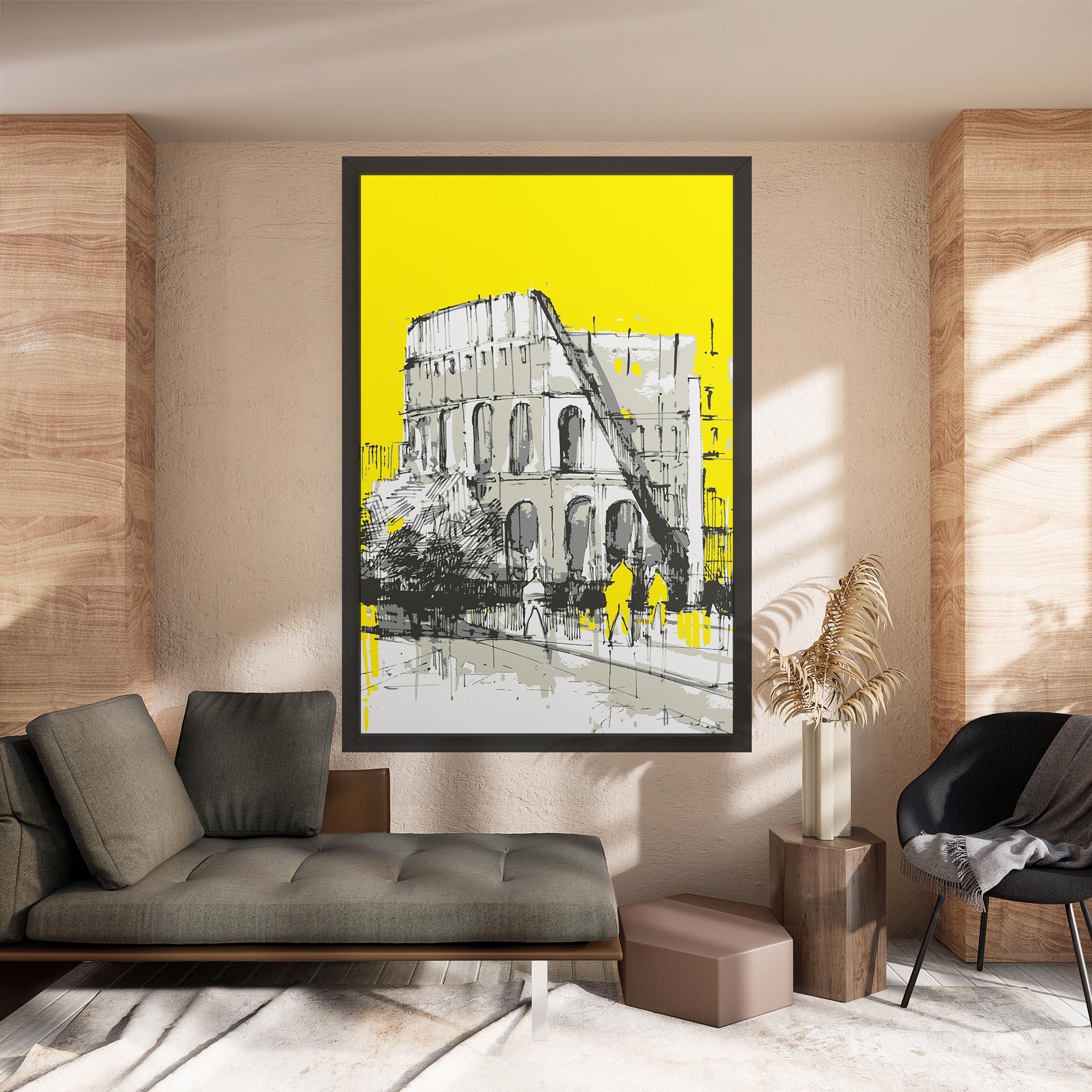 Leinwandbild Yellow Colosseum mockup 8
