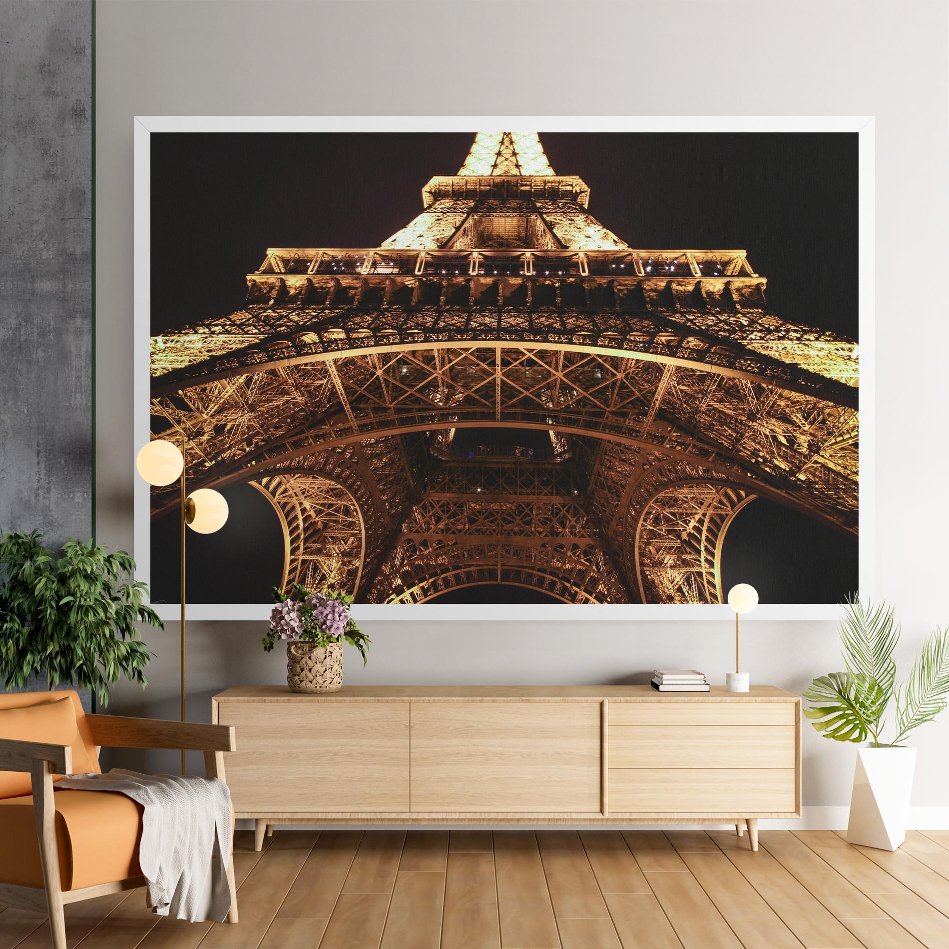 Leinwandbild Eiffel Tower At Night mockup 9
