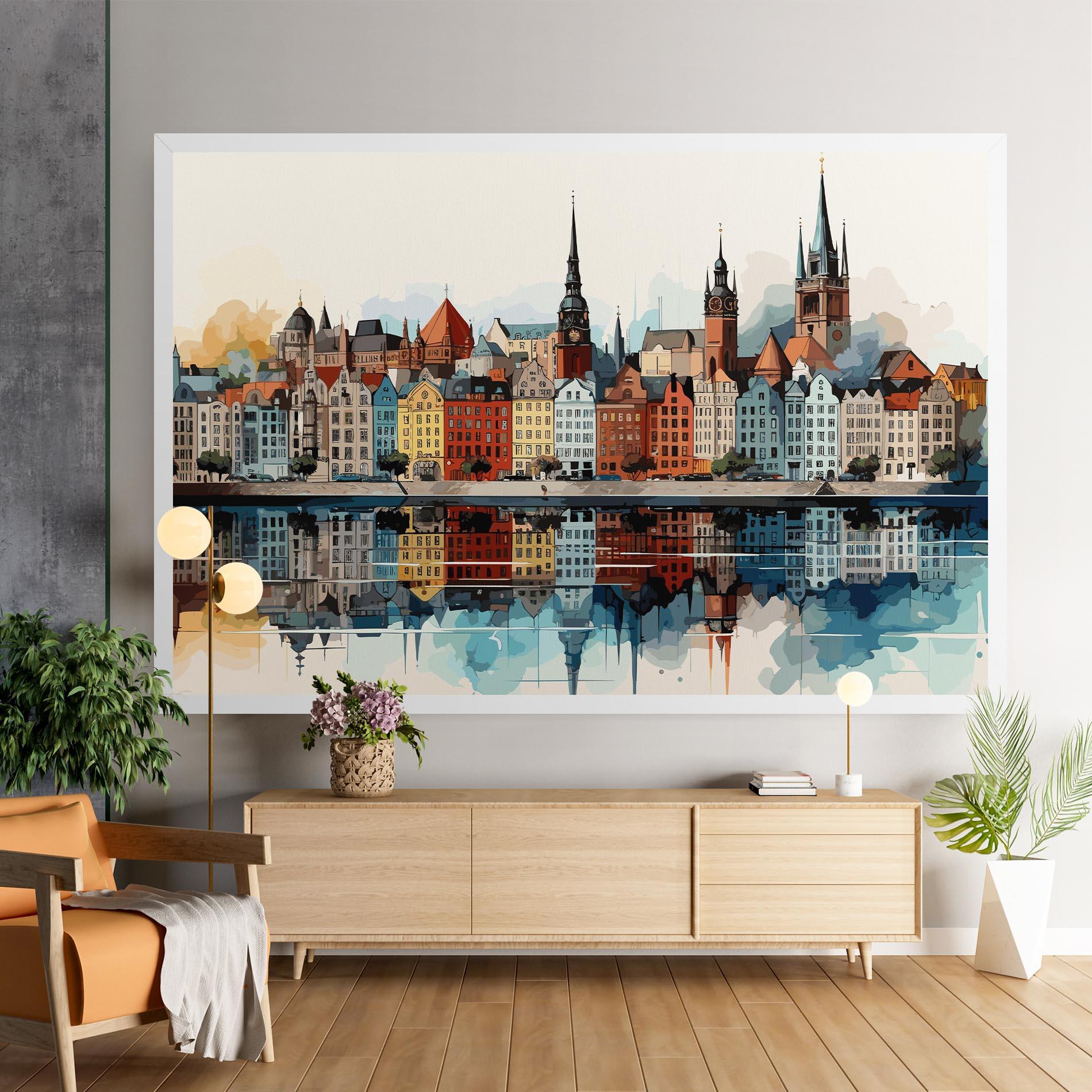 Leinwandbild German Buildings mockup 9