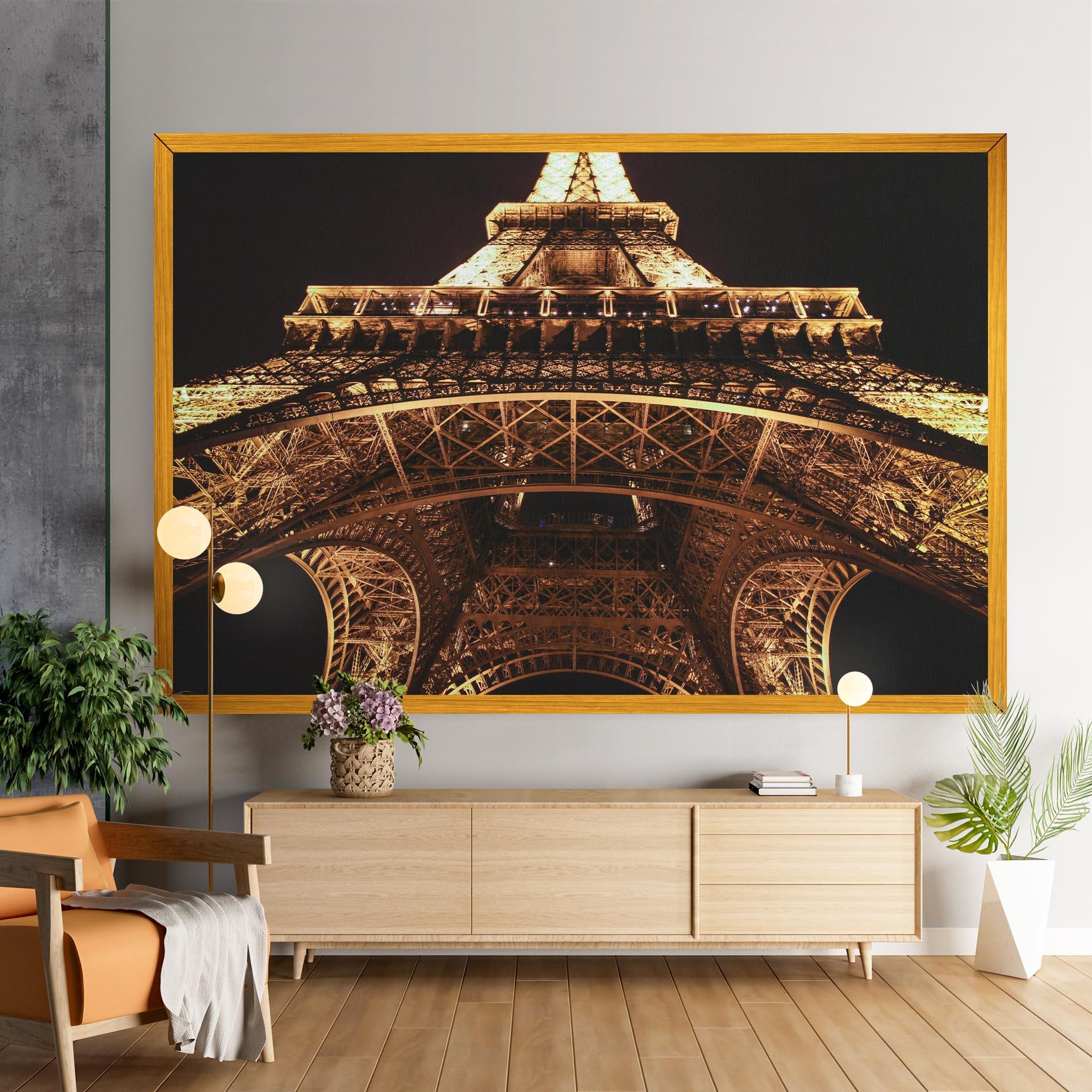 Leinwandbild Eiffel Tower At Night mockup 9