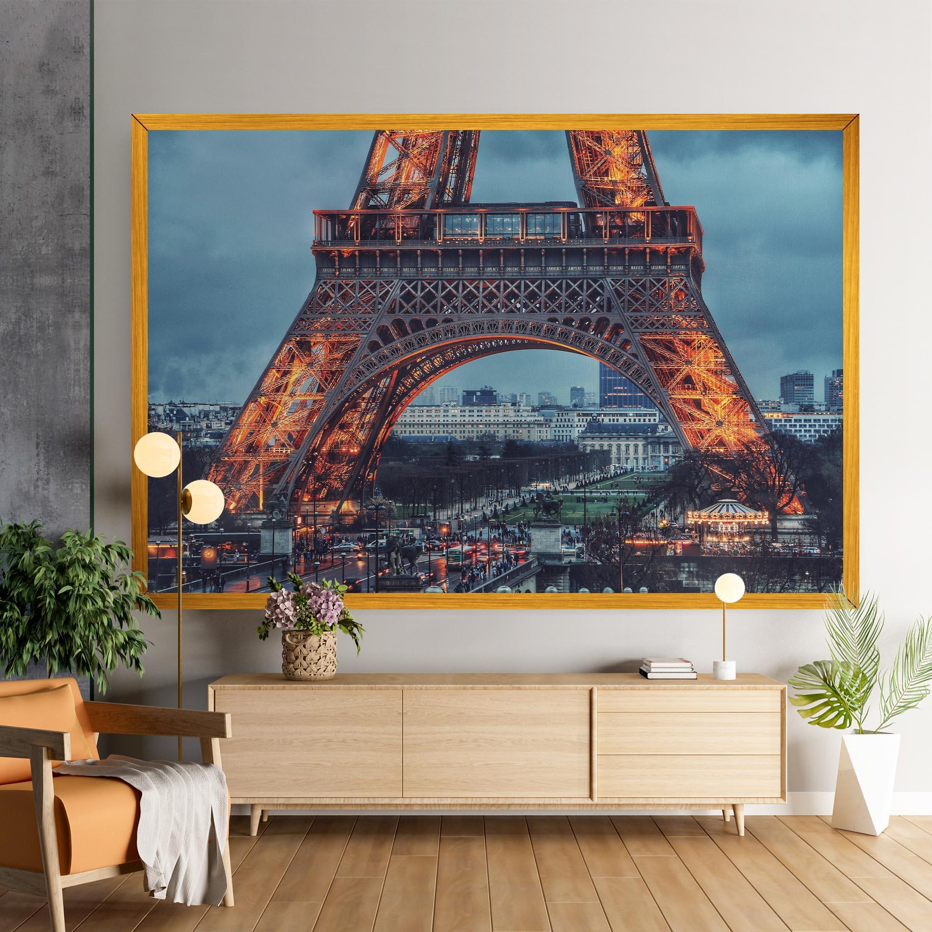 Leinwandbild Eiffel Tower Lights mockup 9