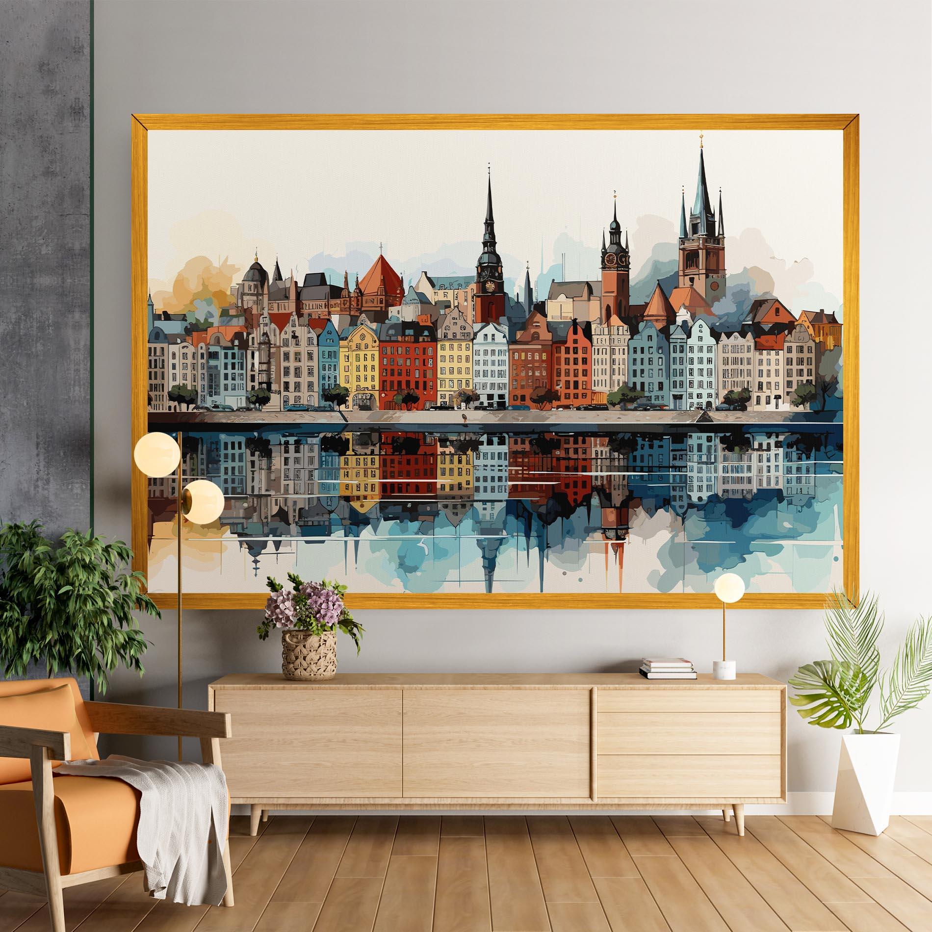 Leinwandbild German Buildings mockup 9