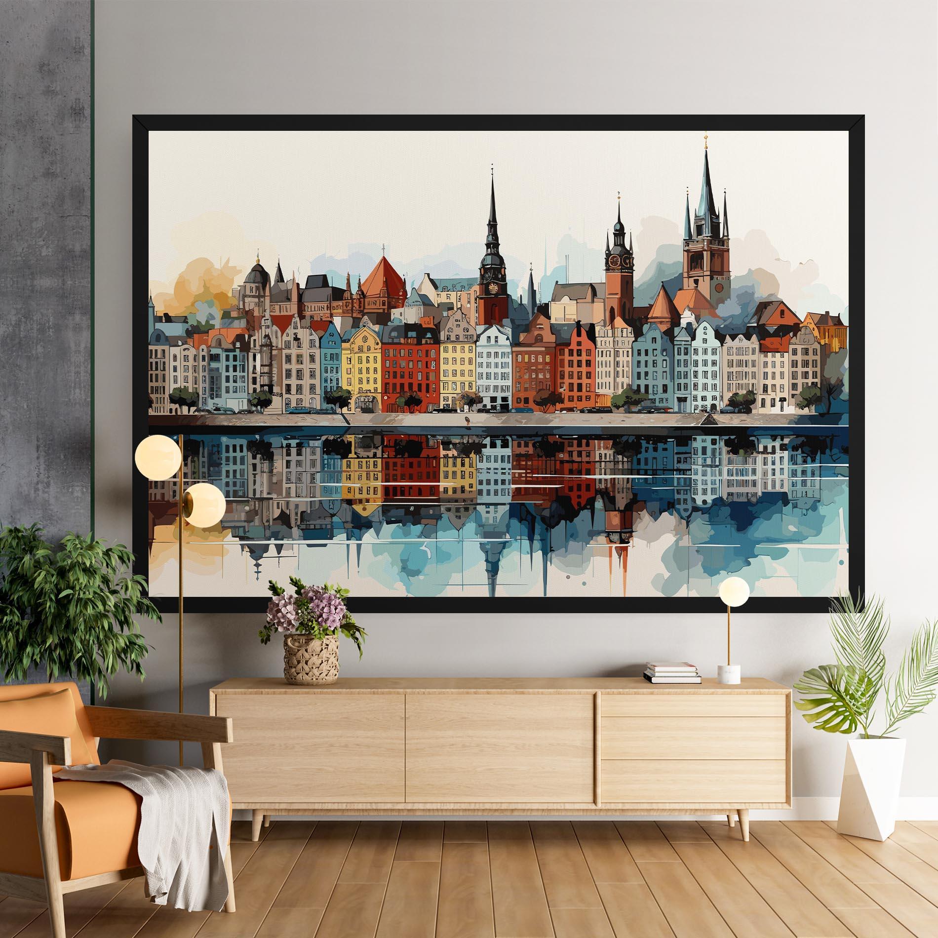 Leinwandbild German Buildings mockup 9
