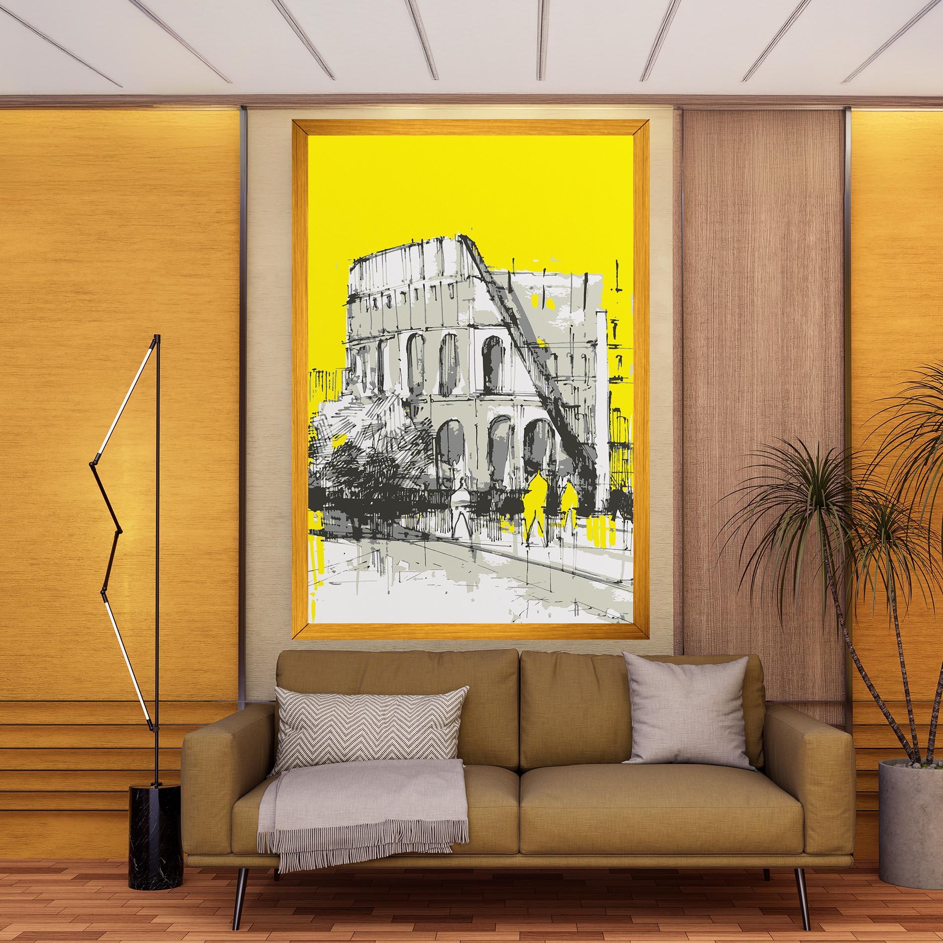 Leinwandbild Yellow Colosseum mockup 9