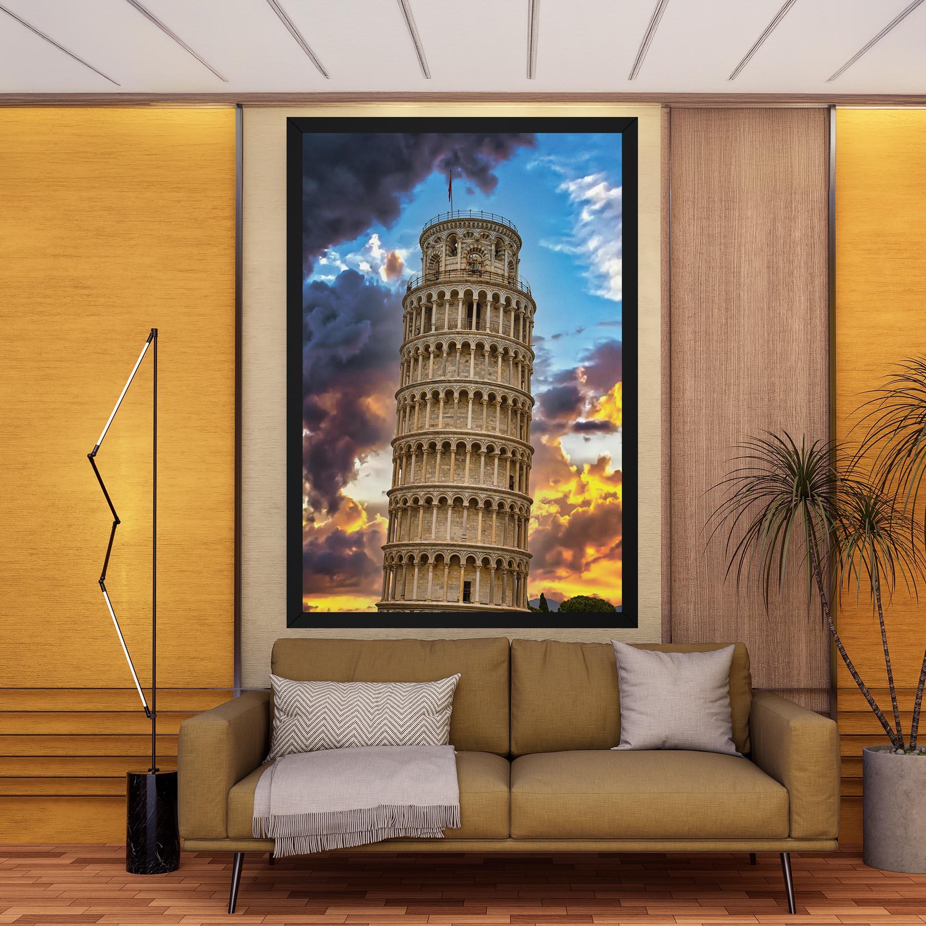 Leinwandbild Tower Of Pisa Sunset mockup 9