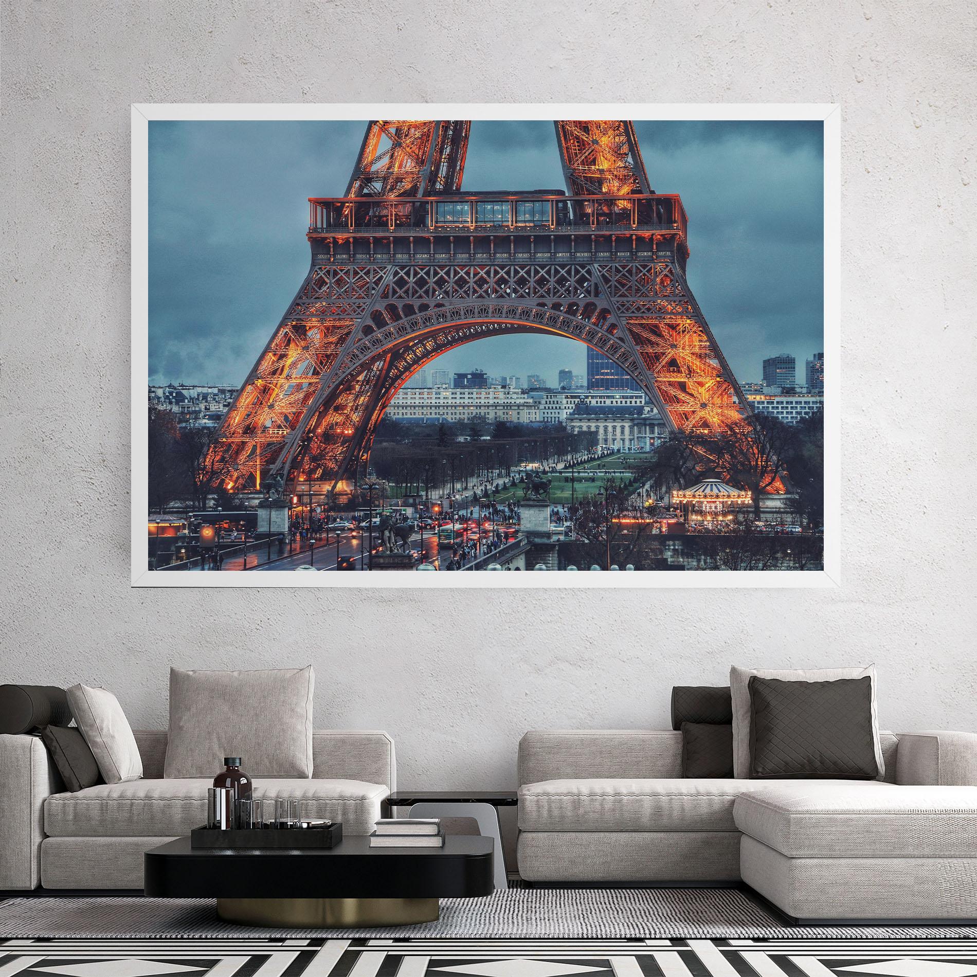 Leinwandbild Eiffel Tower Lights mockup 2