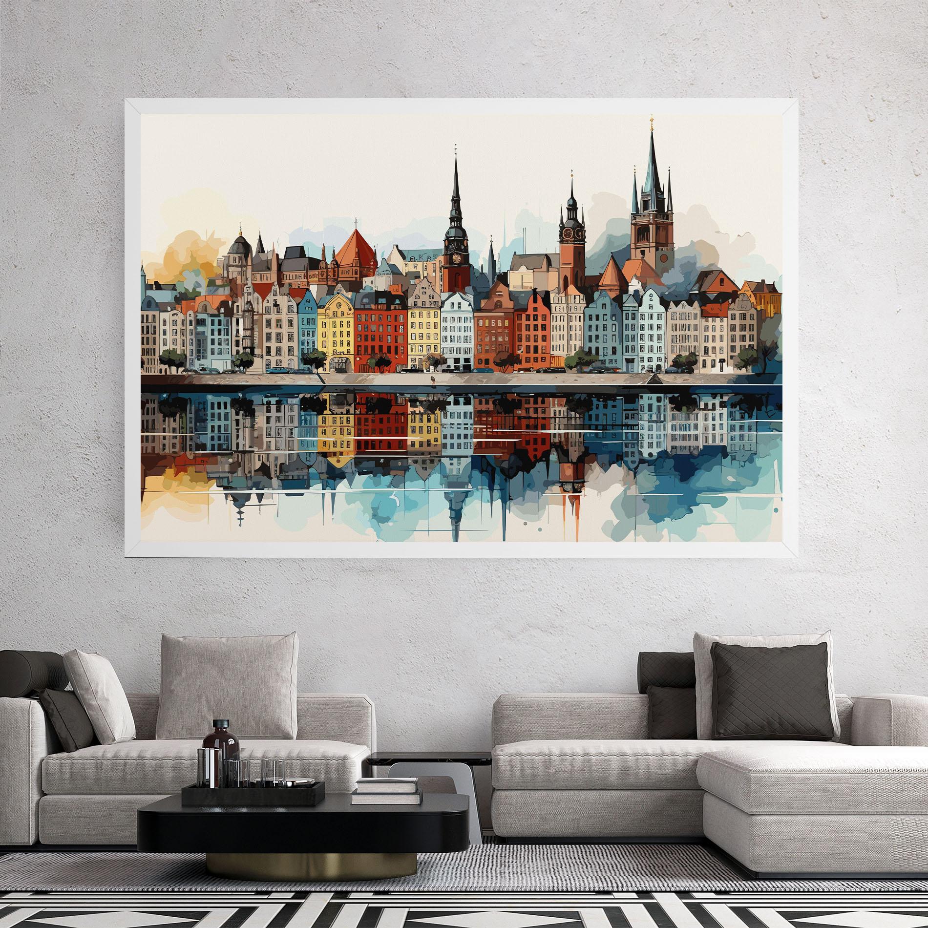 Leinwandbild German Buildings mockup 2