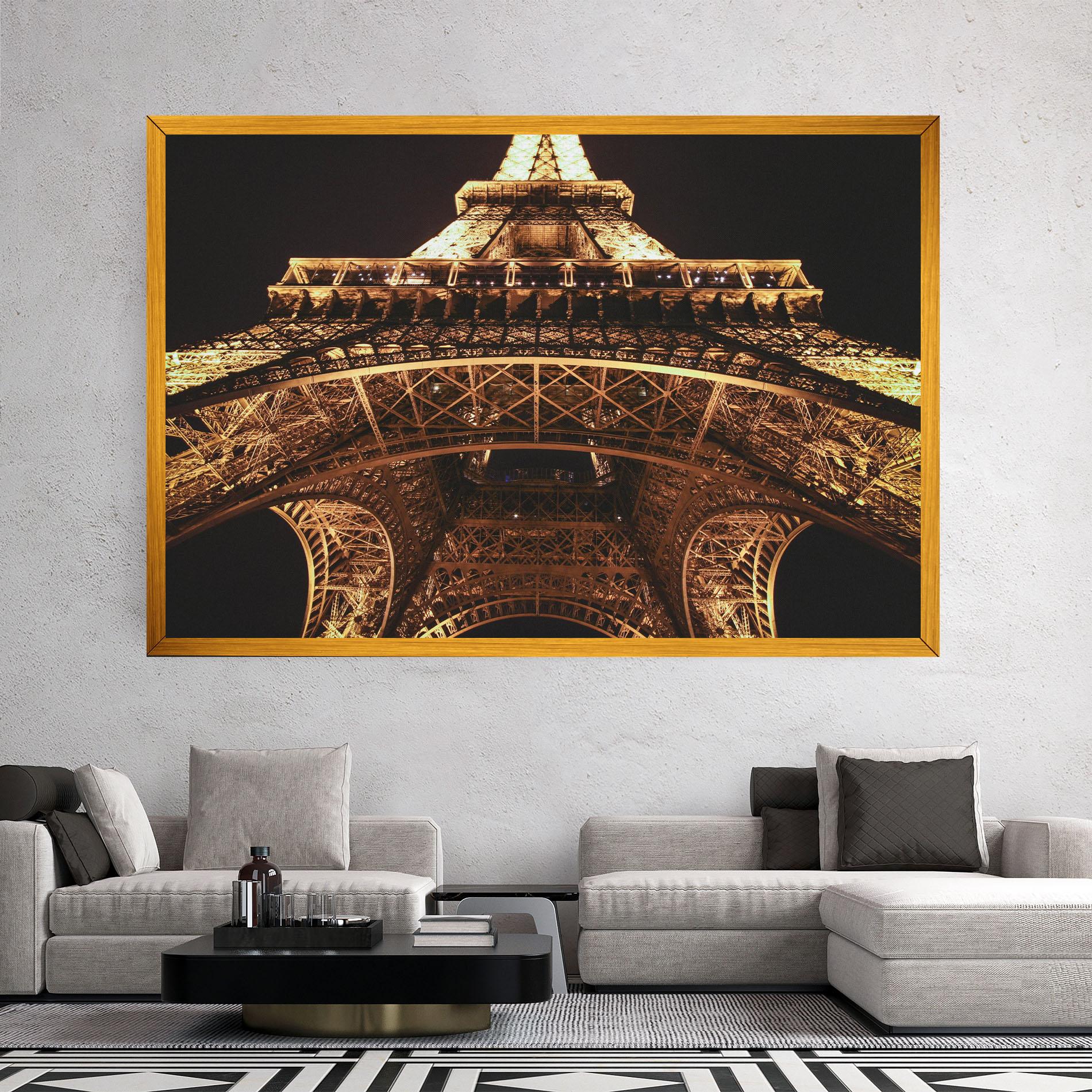 Leinwandbild Eiffel Tower At Night mockup 2