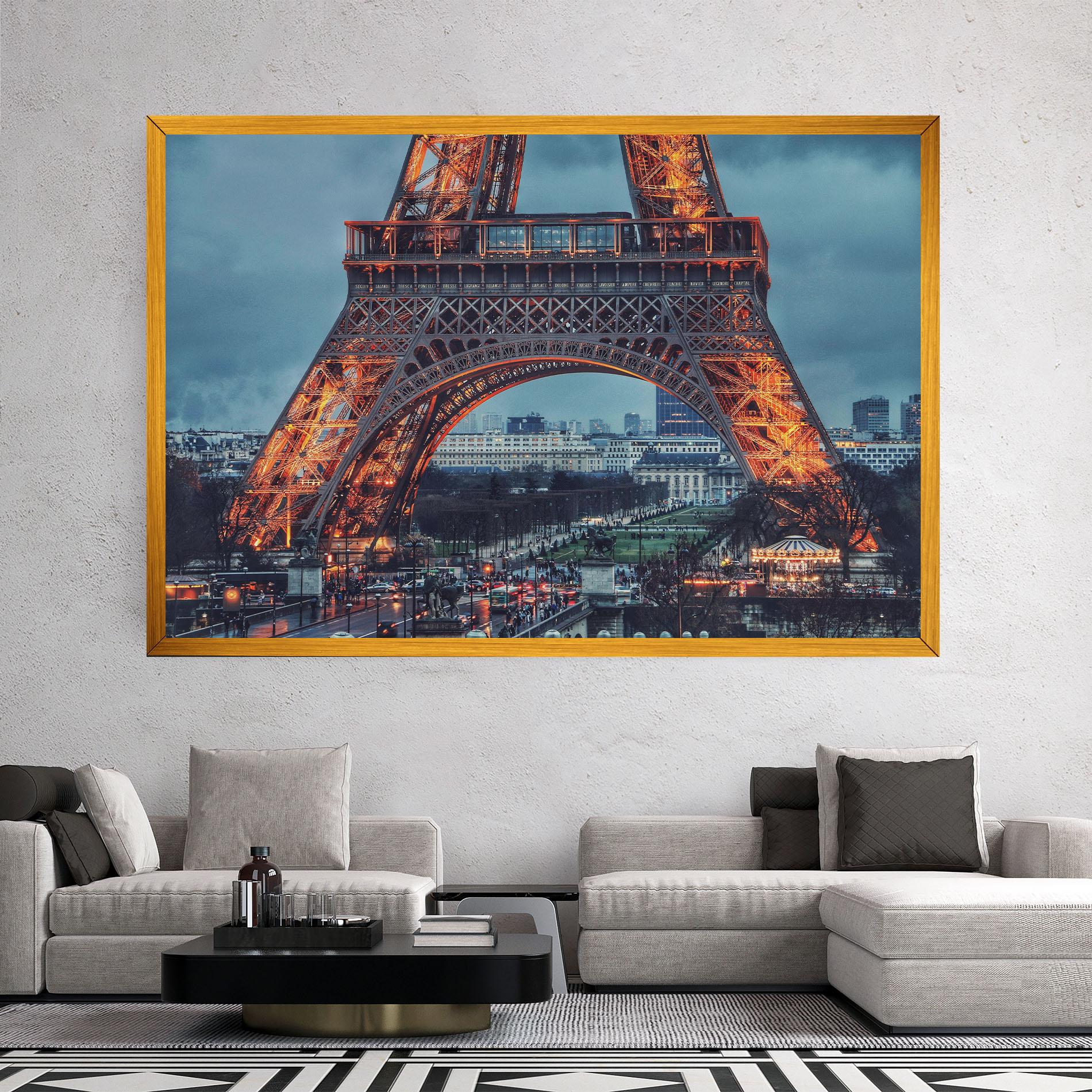 Leinwandbild Eiffel Tower Lights mockup 2