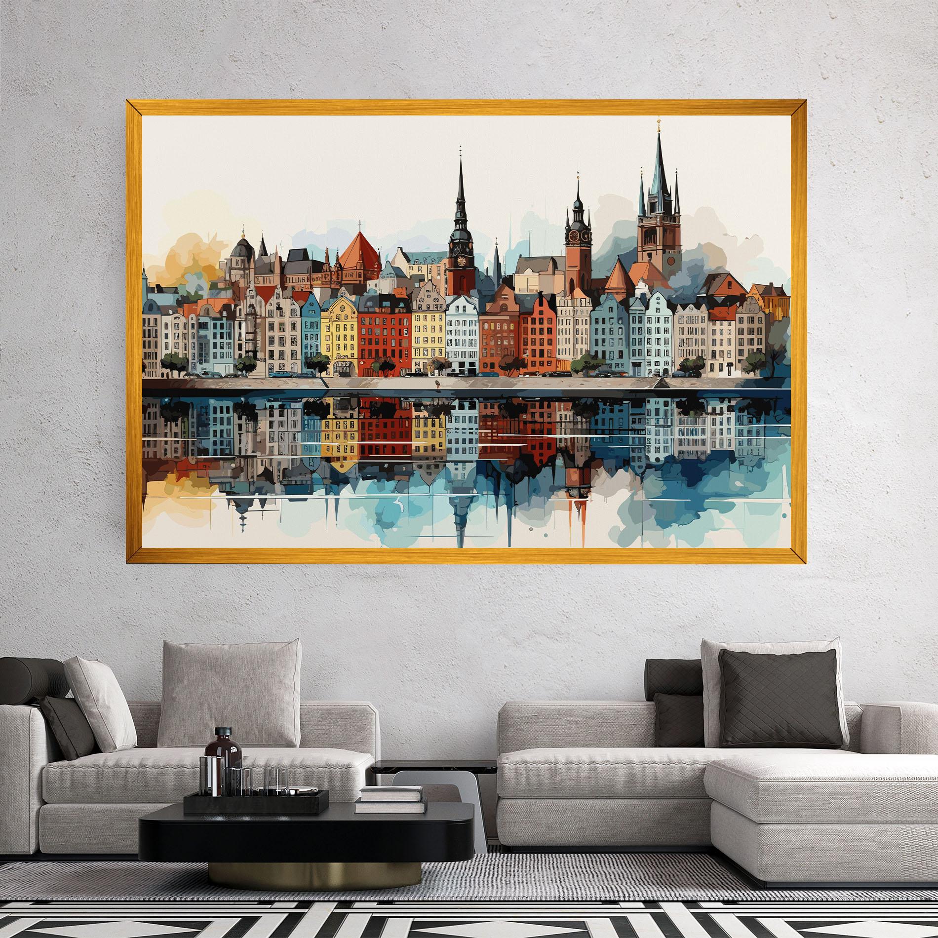 Leinwandbild German Buildings mockup 2