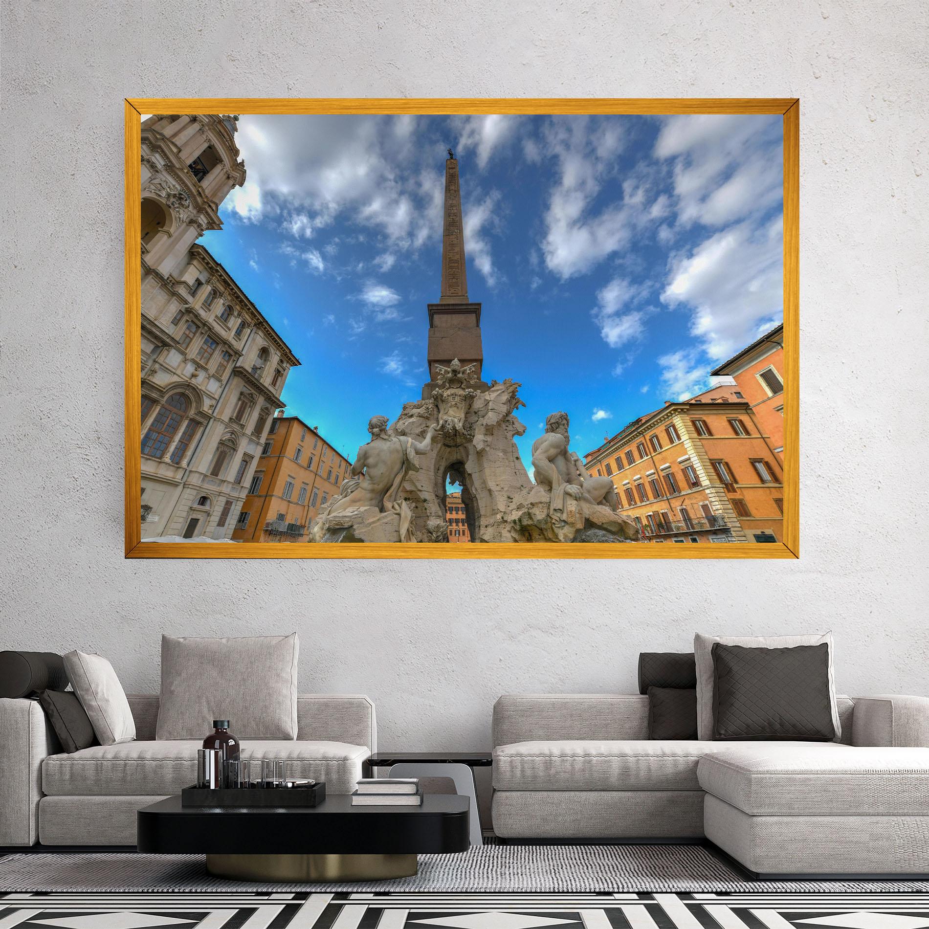 Leinwandbild Piazza Navona Italy mockup 2