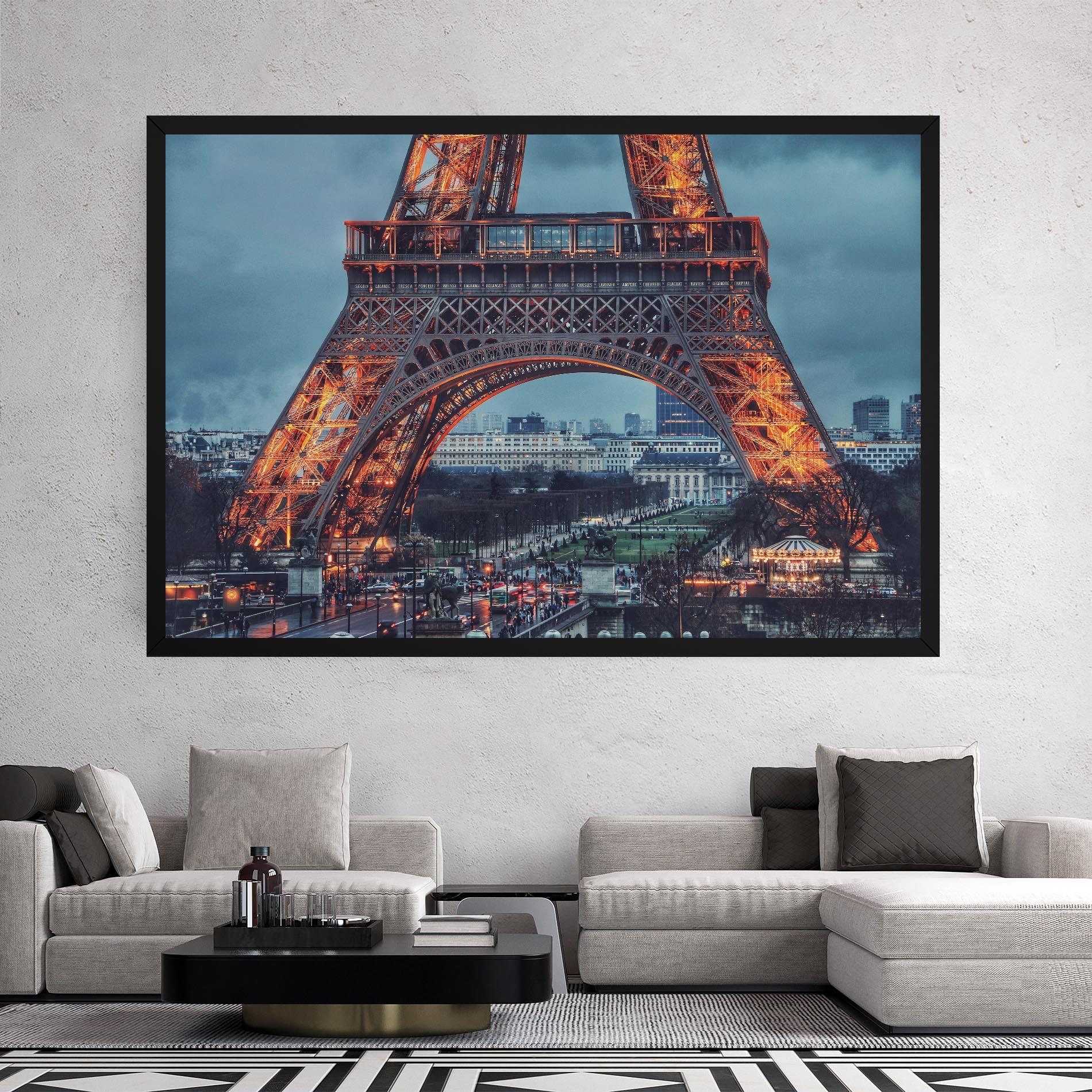 Leinwandbild Eiffel Tower Lights mockup 2