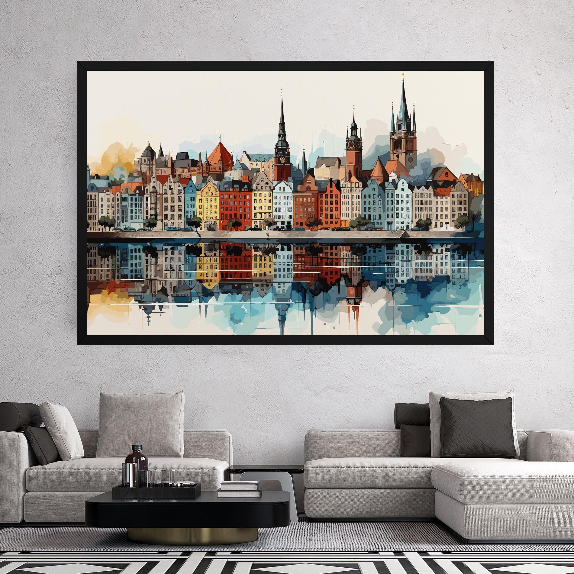 Leinwandbild German Buildings mockup 2
