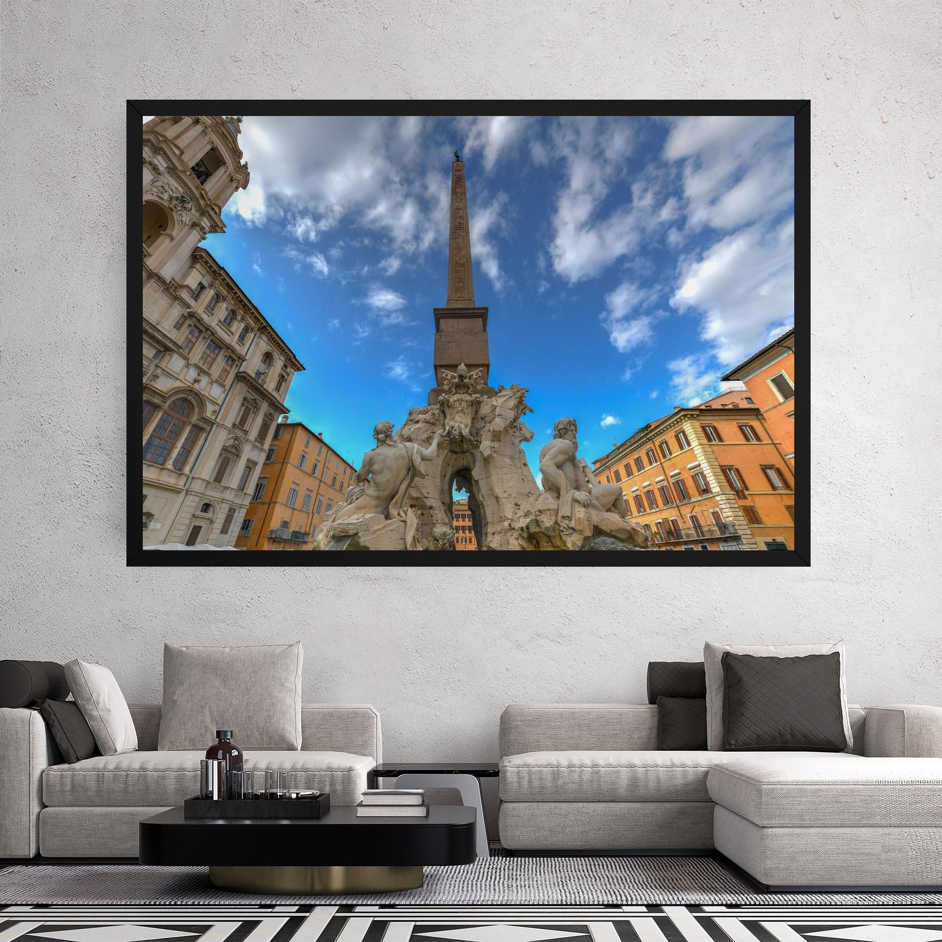 Leinwandbild Piazza Navona Italy mockup 2
