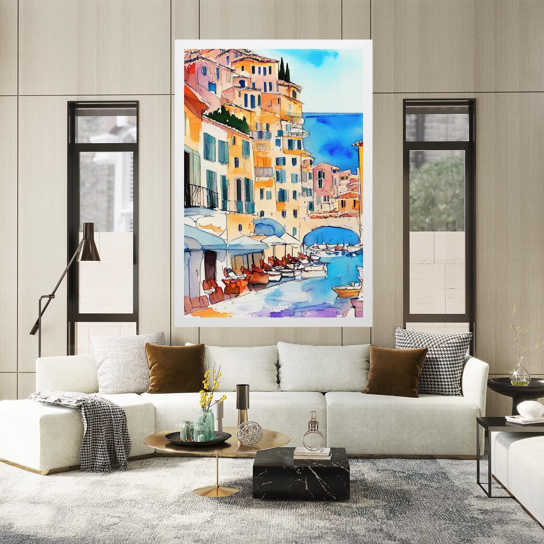 Leinwandbild France Watercolor mockup 2