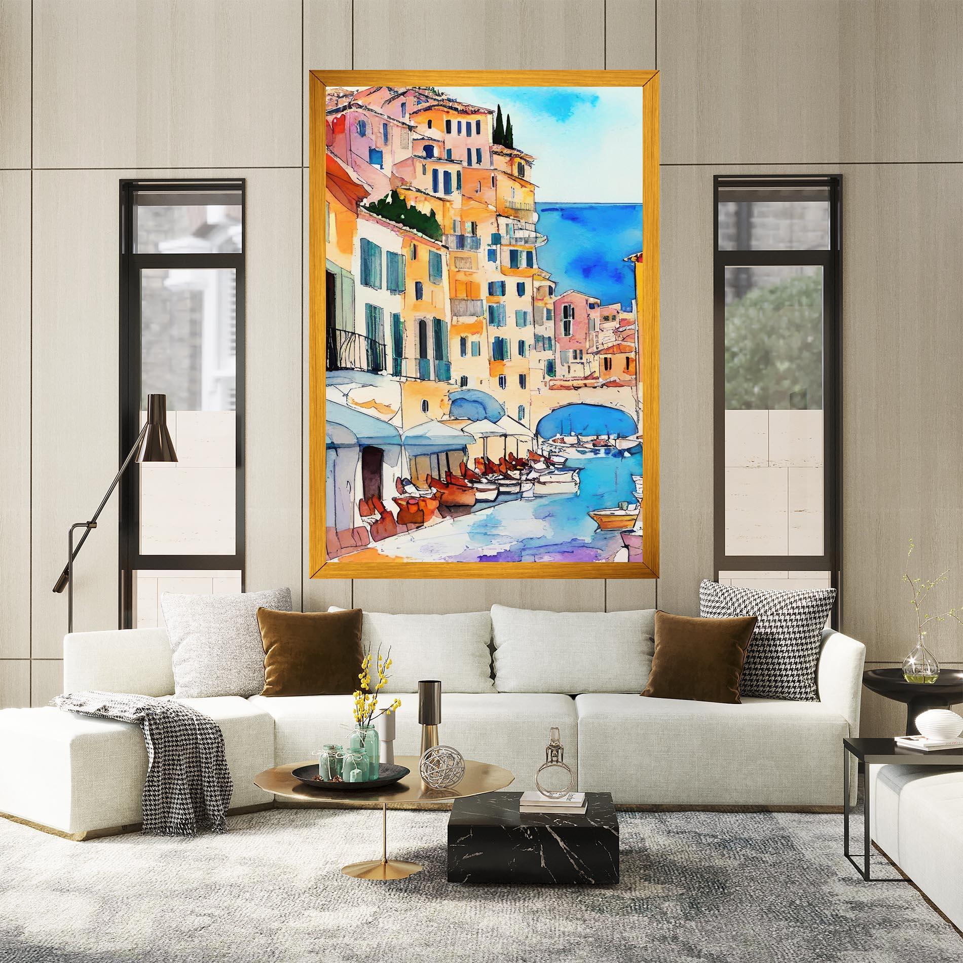 Leinwandbild France Watercolor mockup 2