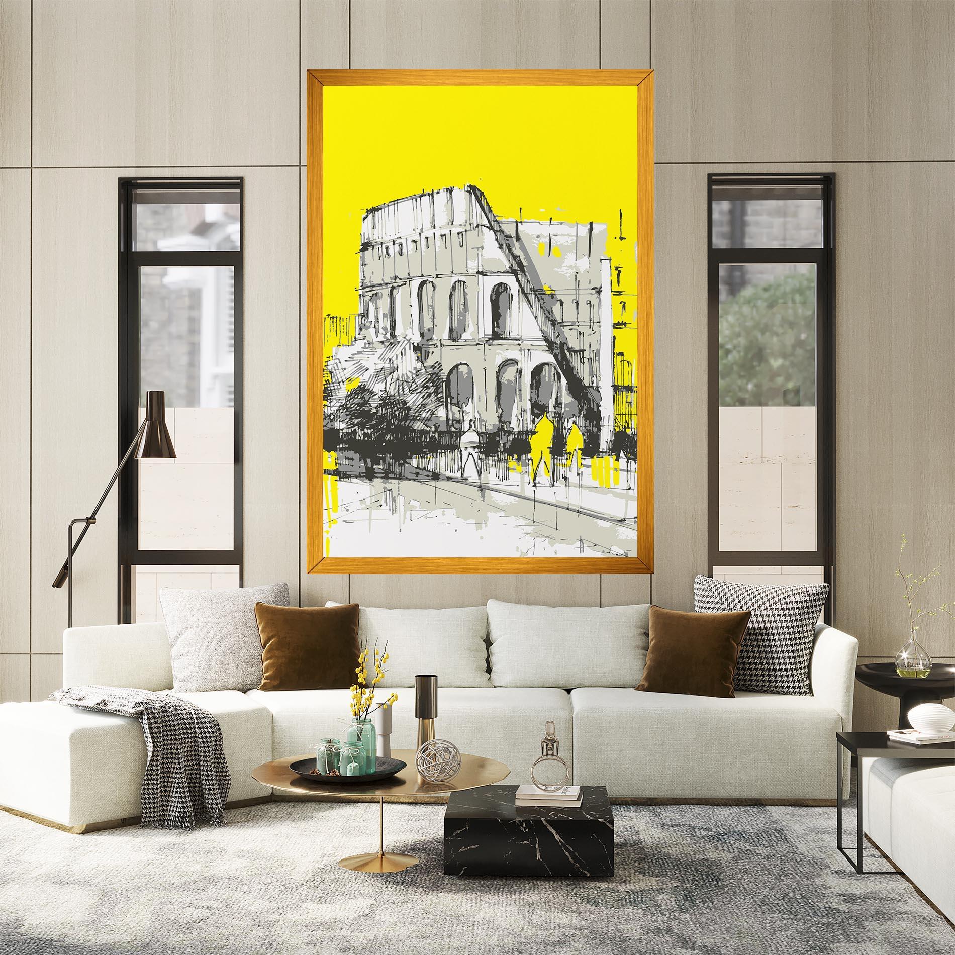 Leinwandbild Yellow Colosseum mockup 2