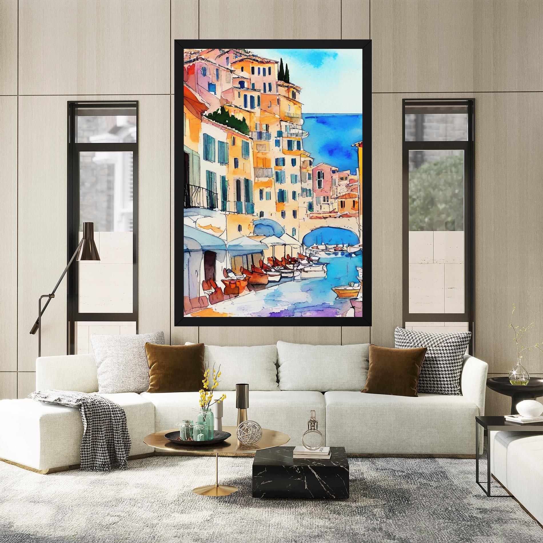 Leinwandbild France Watercolor mockup 2