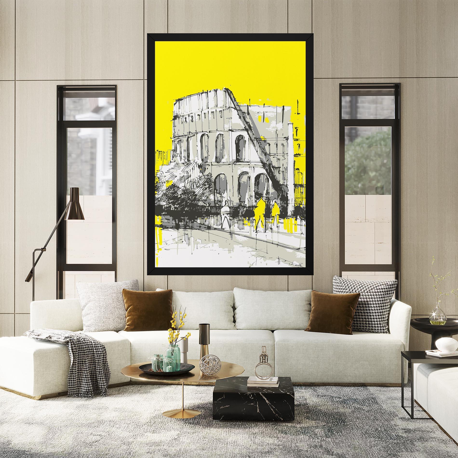 Leinwandbild Yellow Colosseum mockup 2