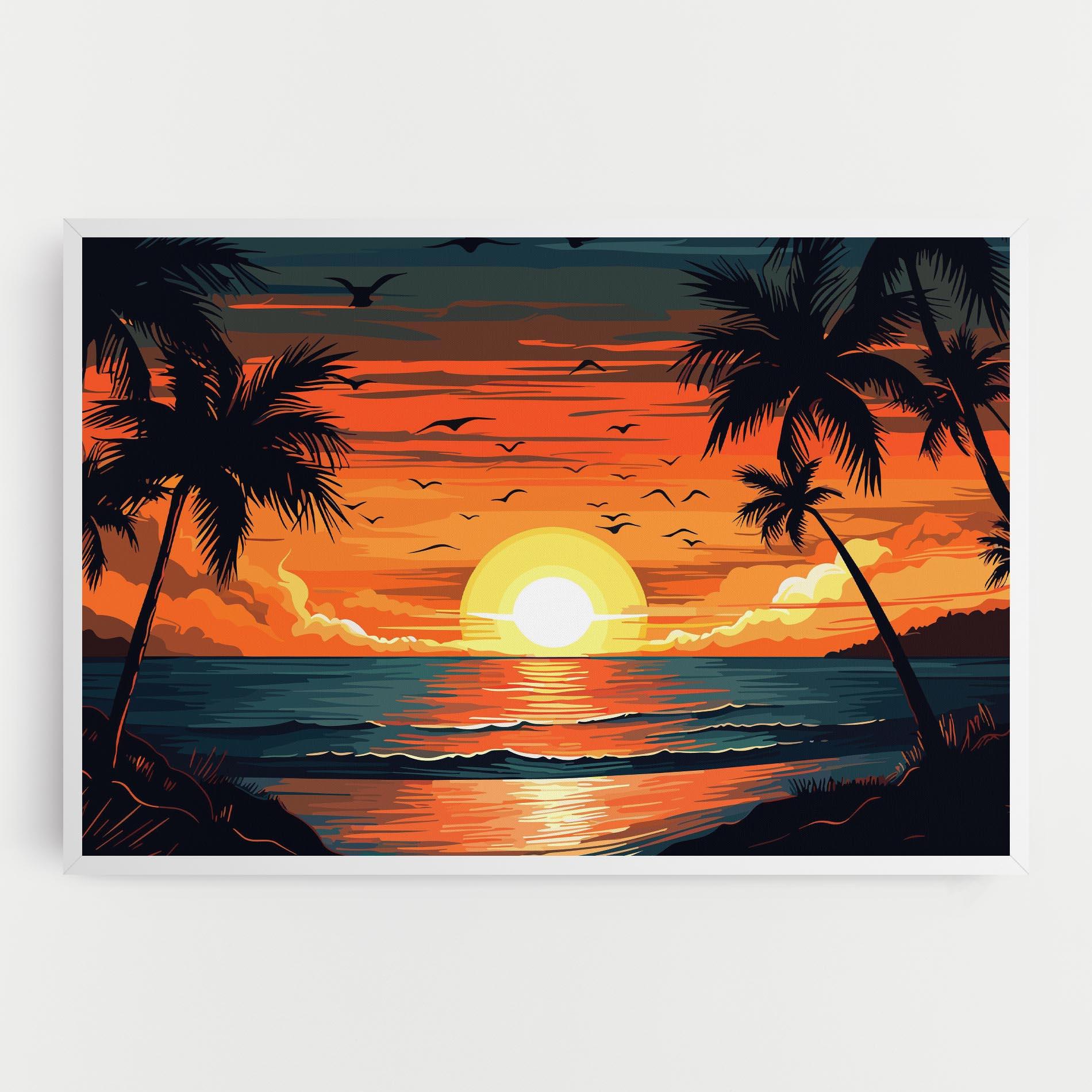 Leinwandbild Amazing Sunset View mockup 0