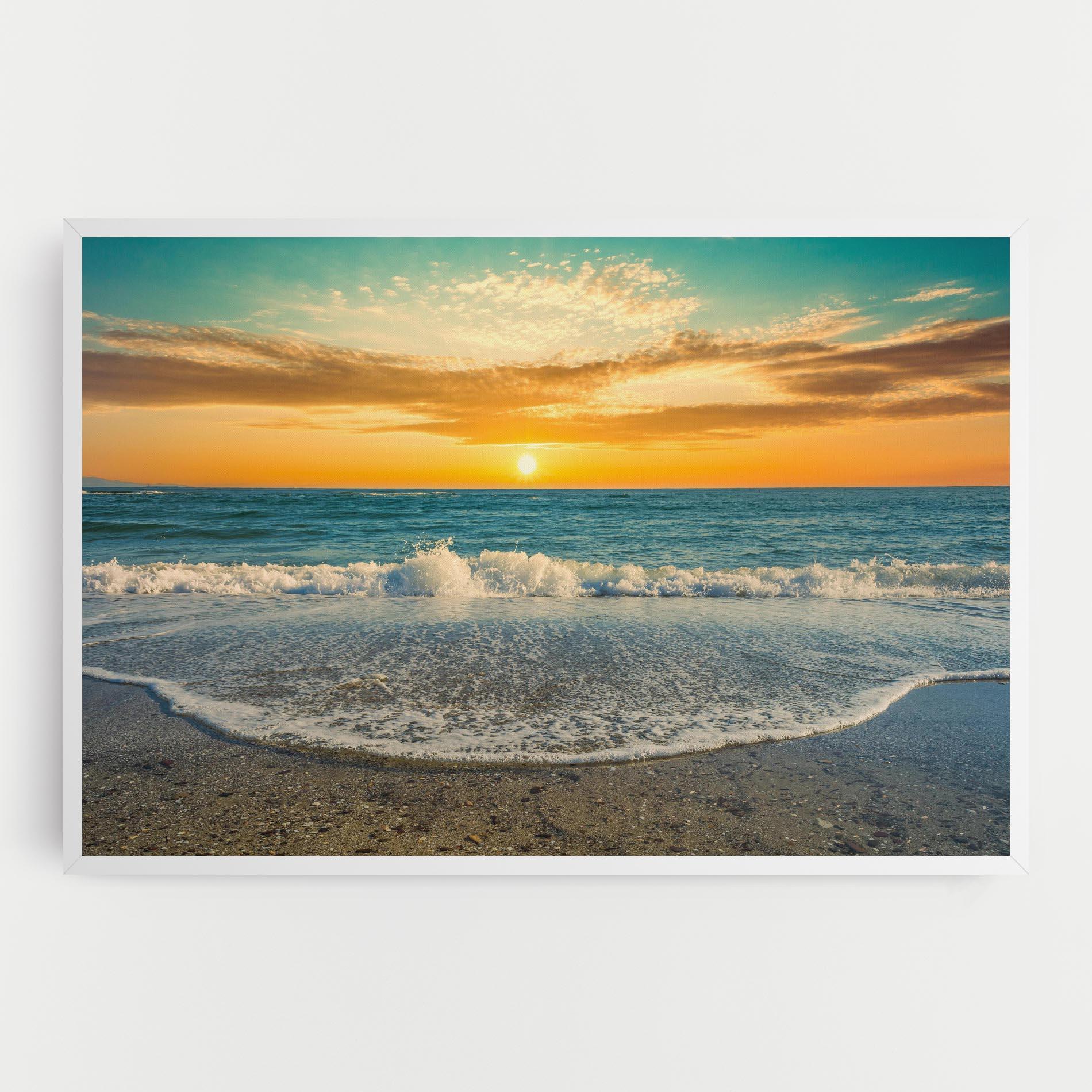 Leinwandbild Beach Dramatic Sunset mockup 0