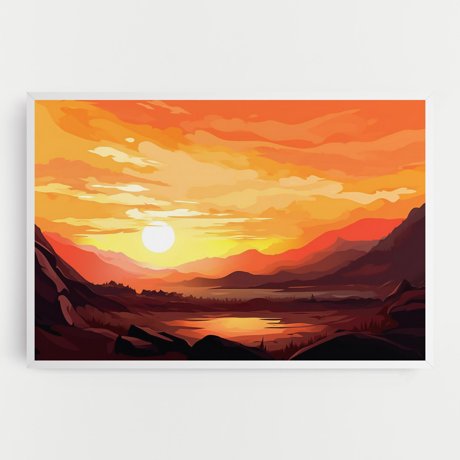 Leinwandbild Beautiful Sunset Illustration mockup 0