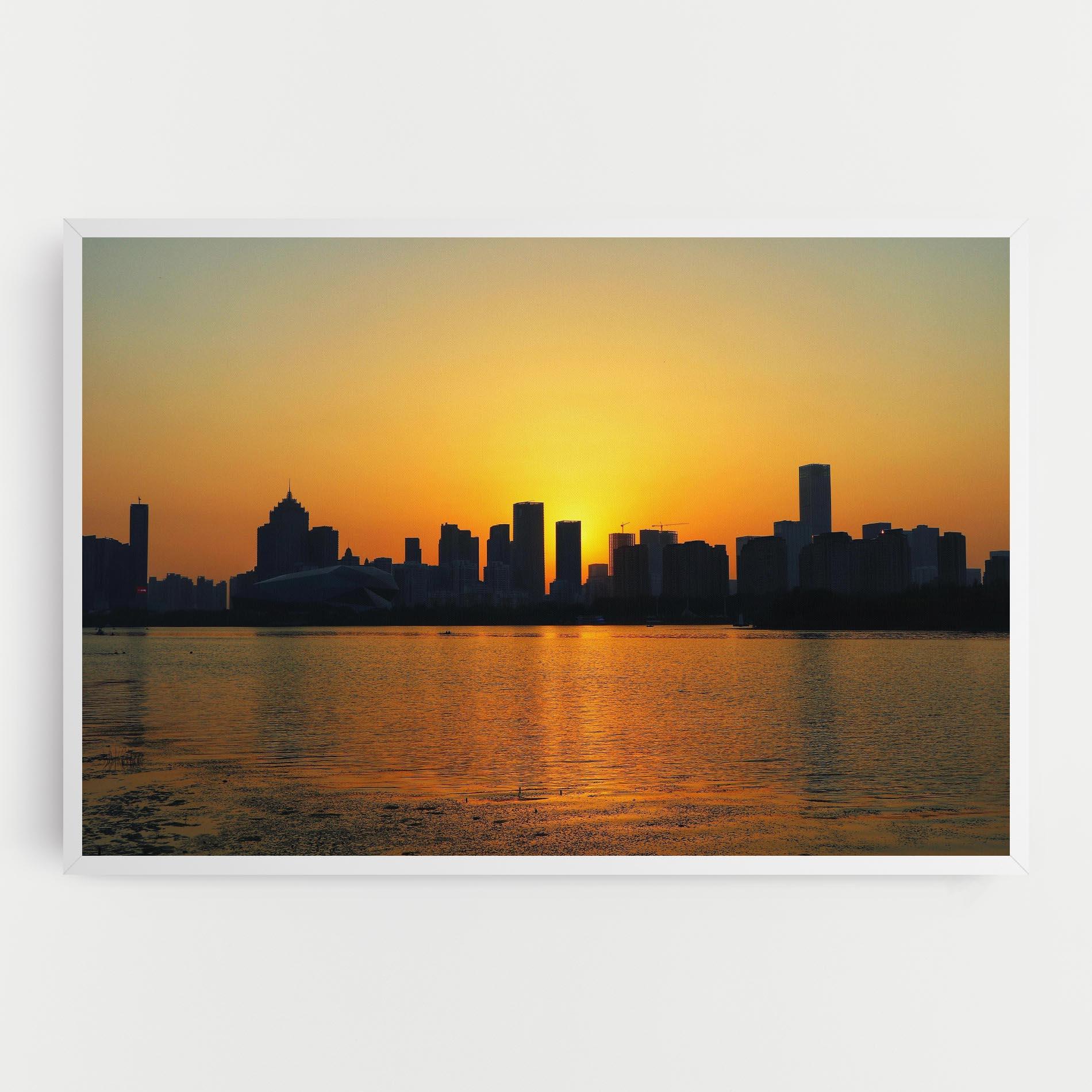 Leinwandbild City Building Sunset mockup 0