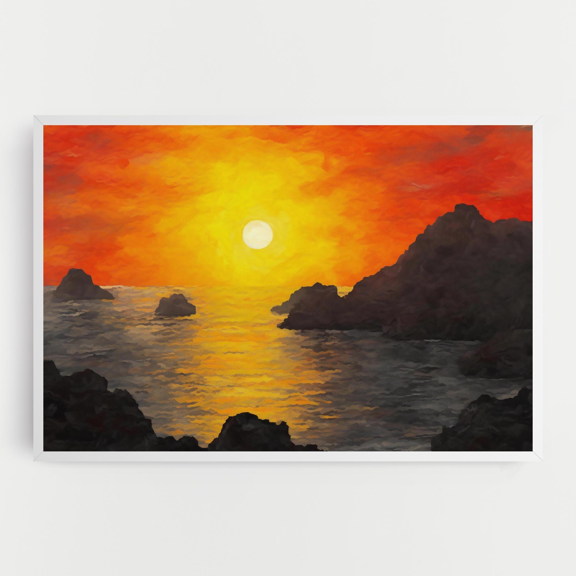 Leinwandbild Mountains Rocks Painting mockup 0