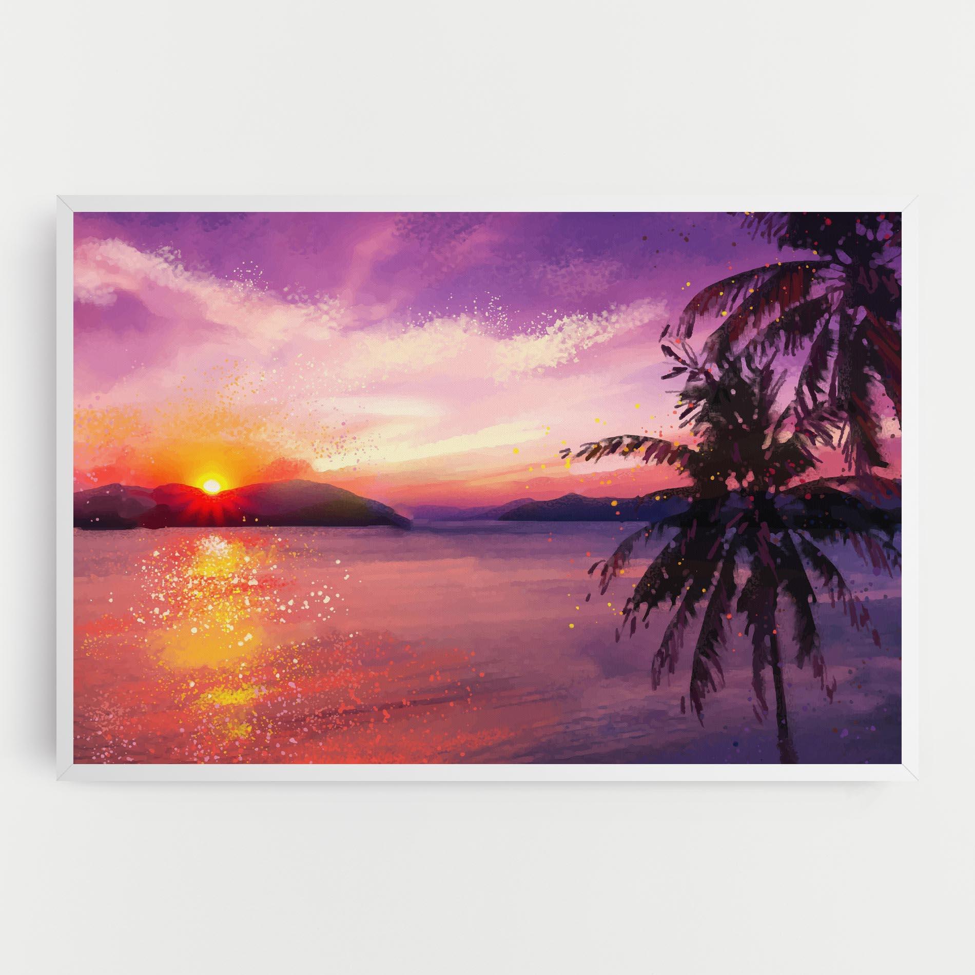 Leinwandbild Purple Sunrise Art mockup 0