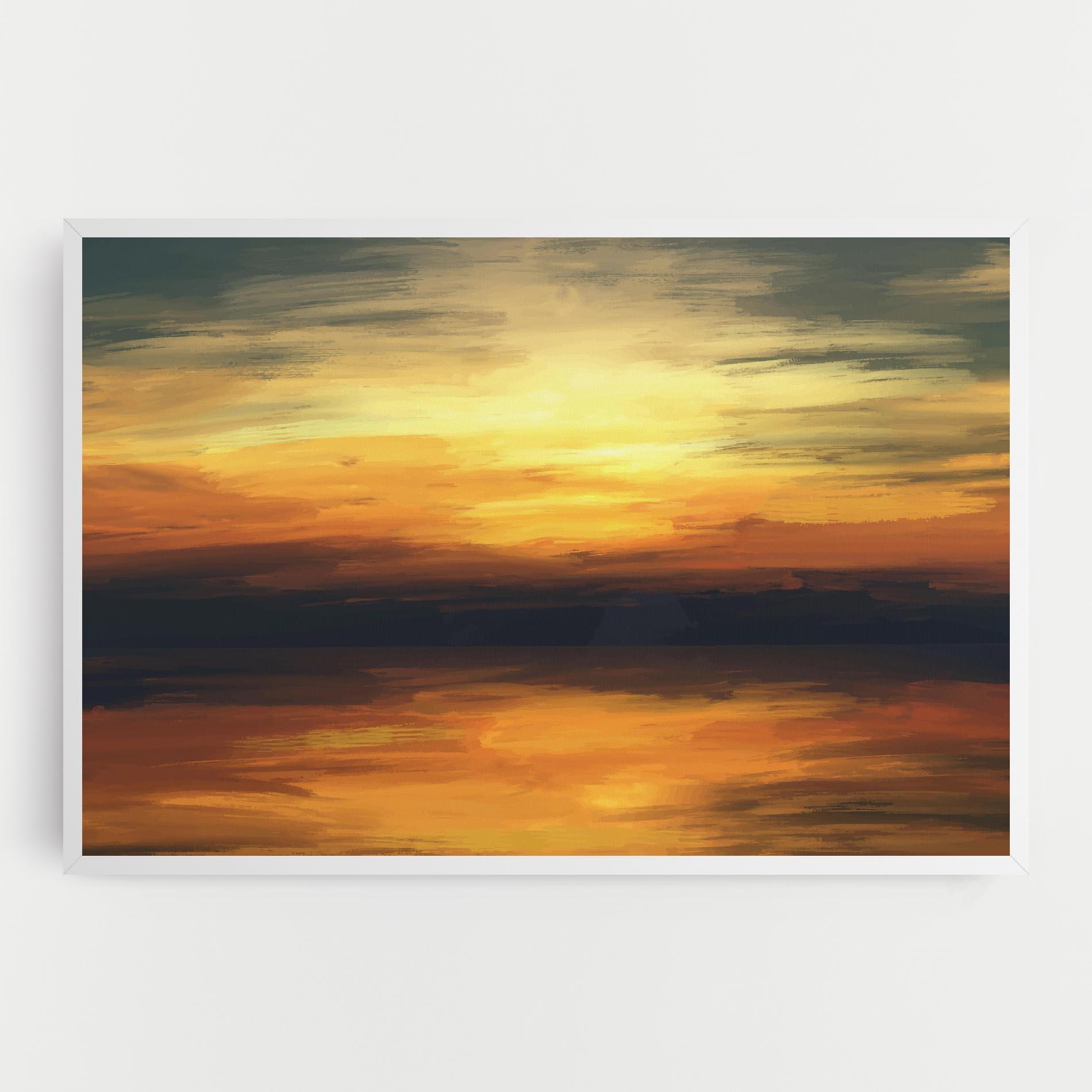 Leinwandbild Sunset Oil Paint mockup 0