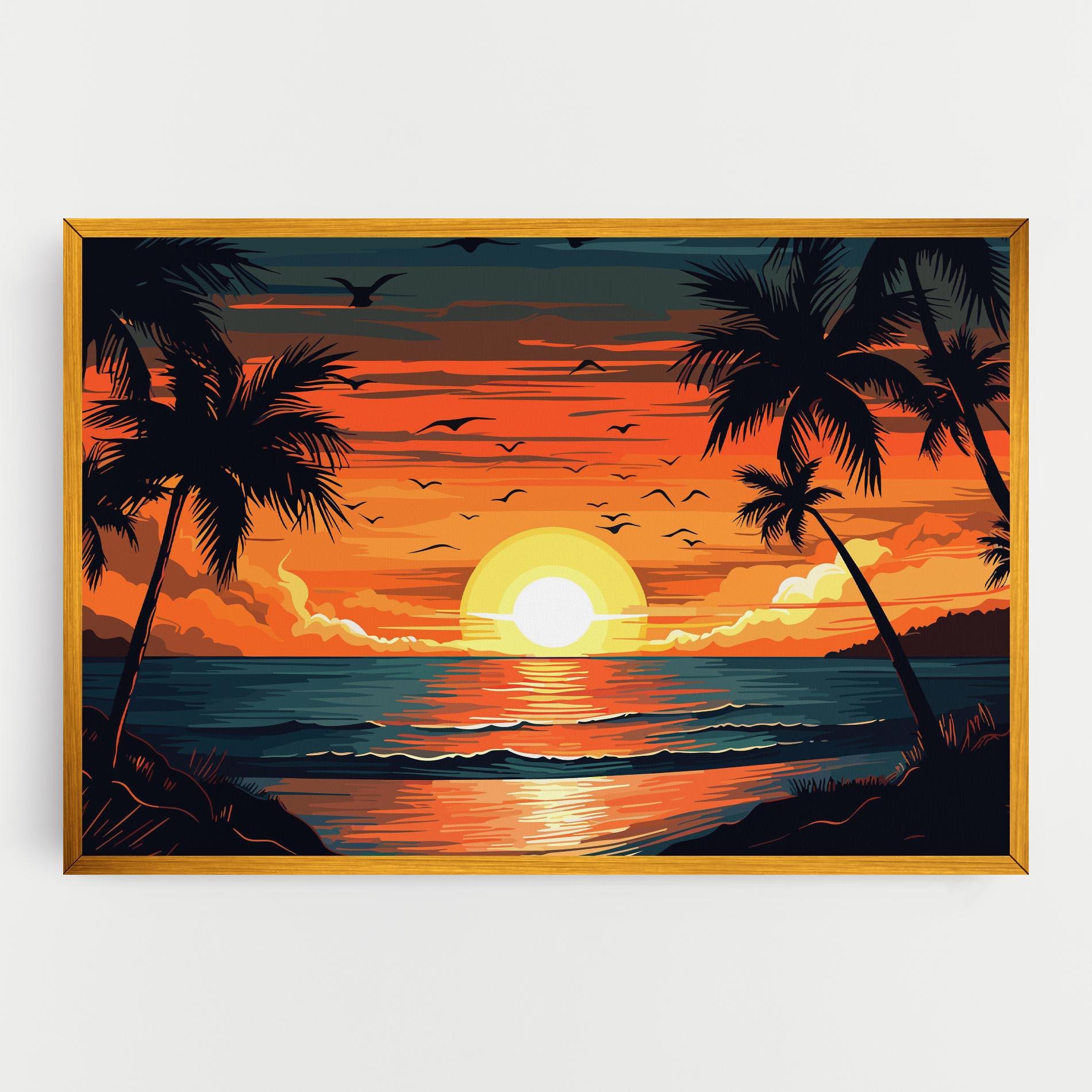 Leinwandbild Amazing Sunset View mockup 0