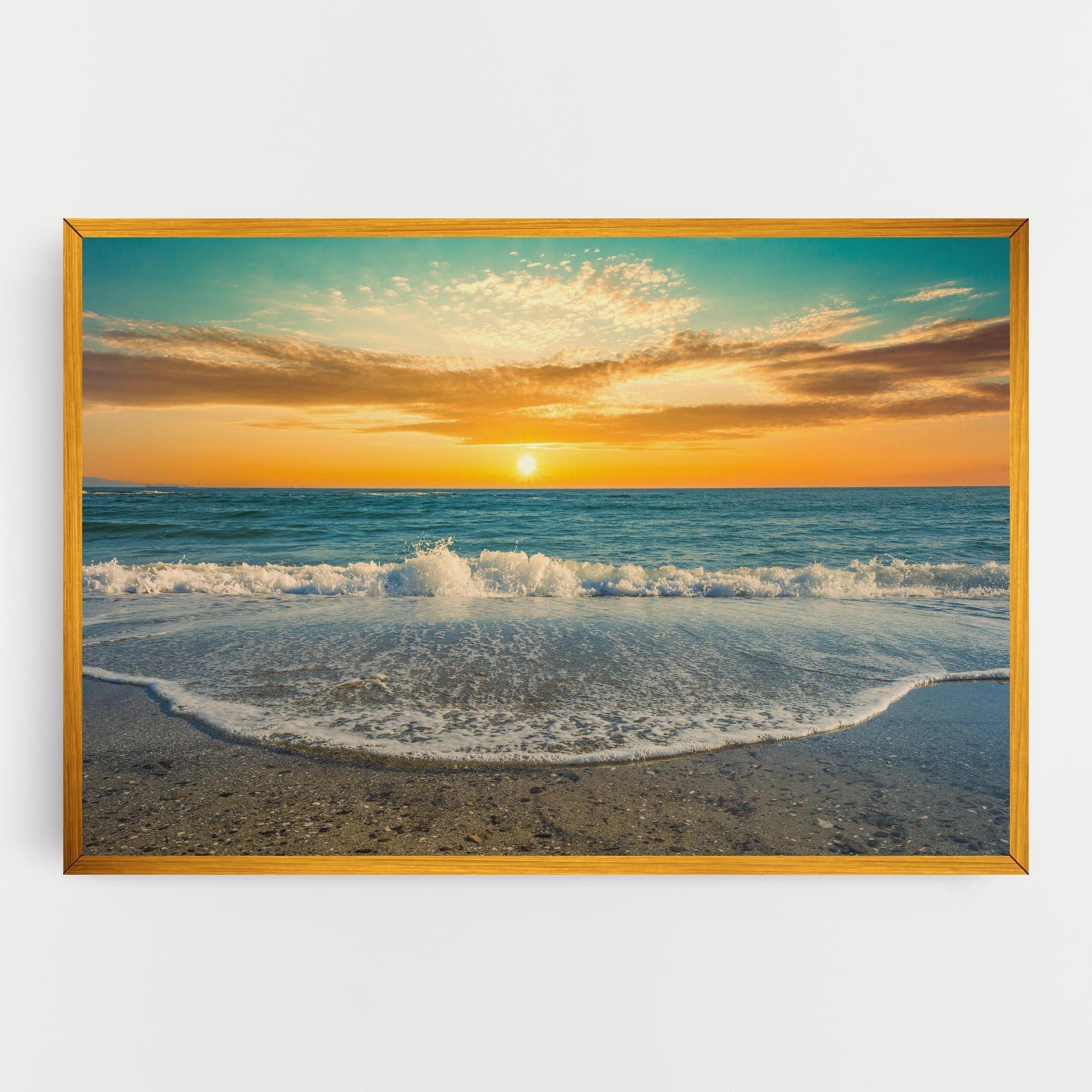 Leinwandbild Beach Dramatic Sunset mockup 0