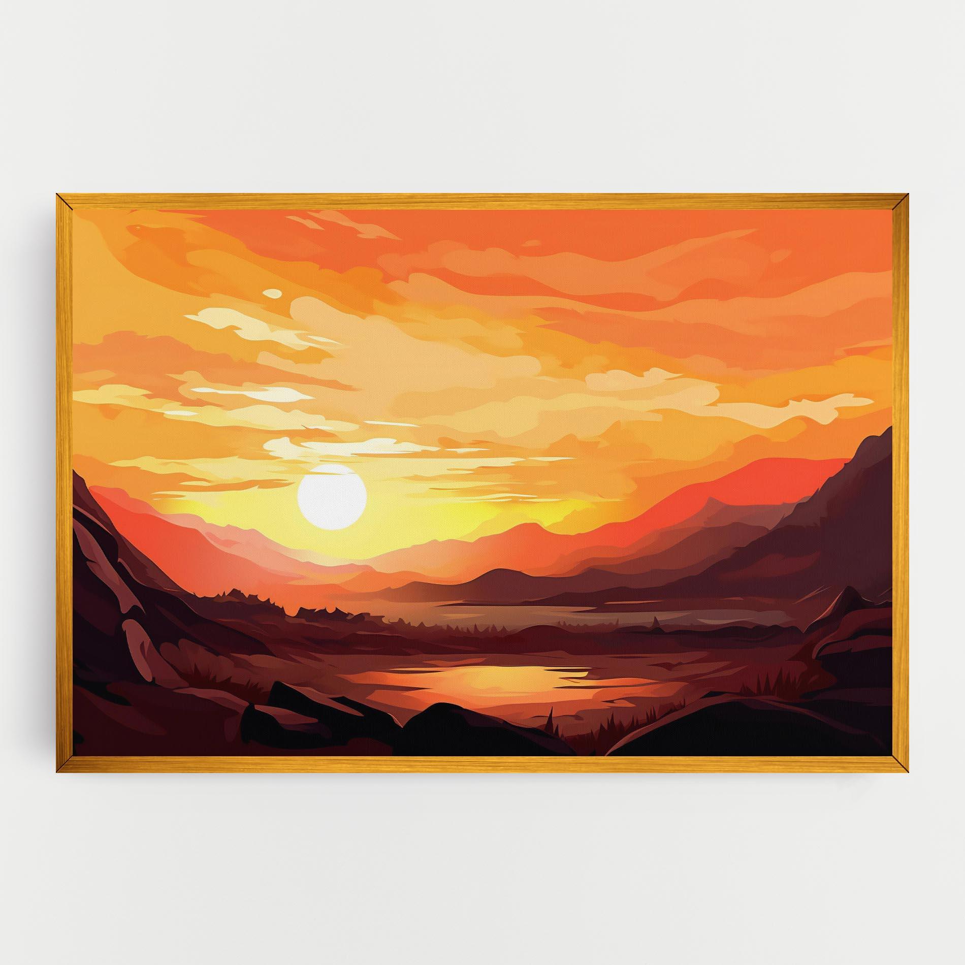 Leinwandbild Beautiful Sunset Illustration mockup 0