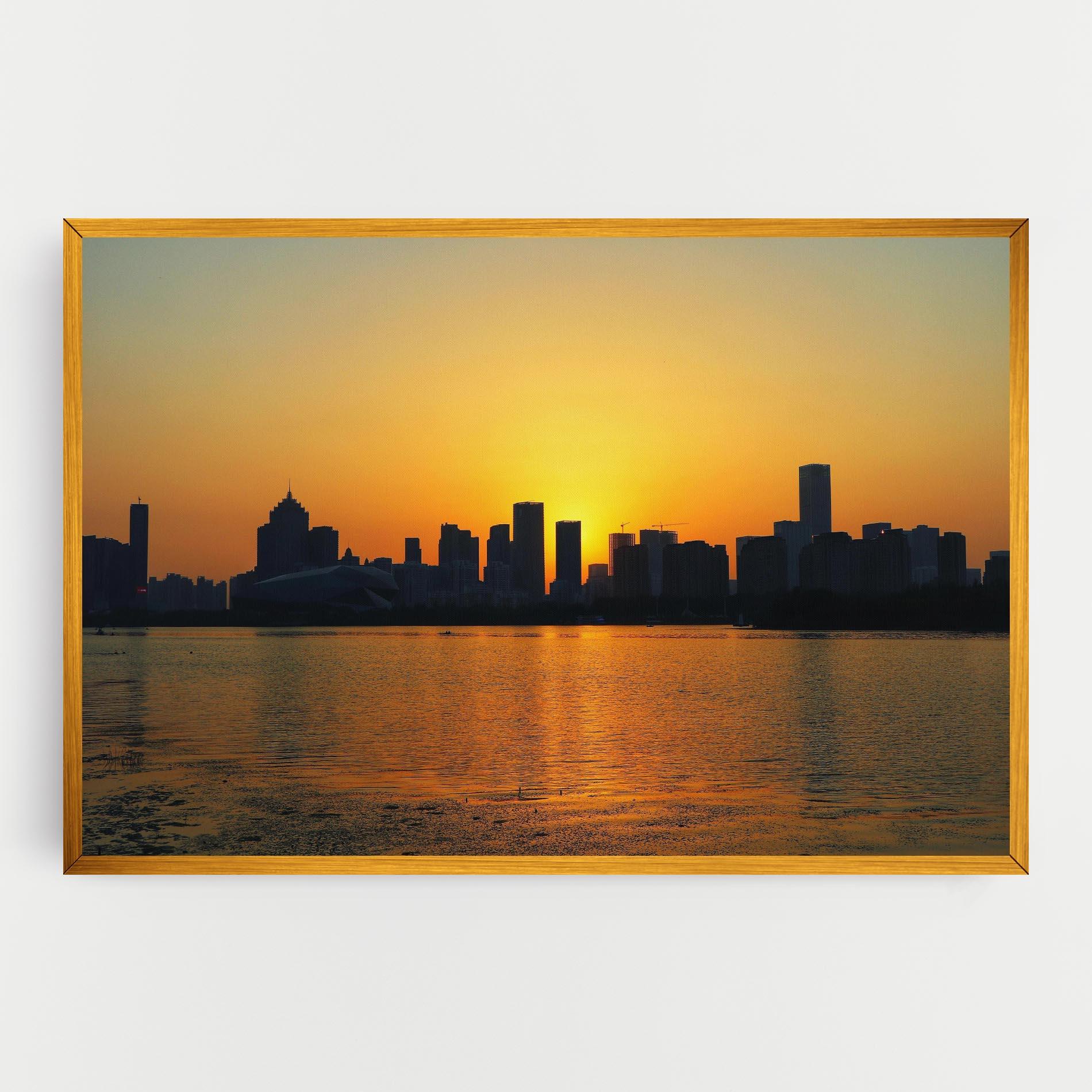 Leinwandbild City Building Sunset mockup 0