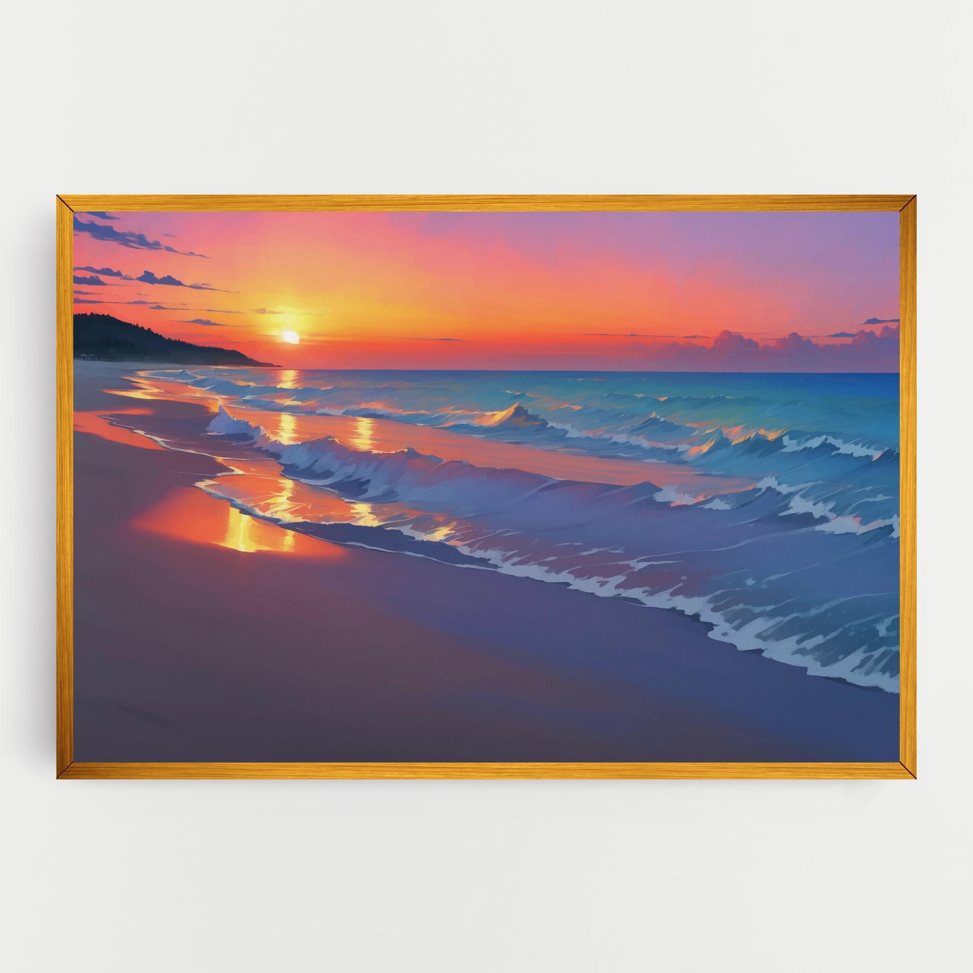 Leinwandbild Dreamy Beach Sunset mockup 0