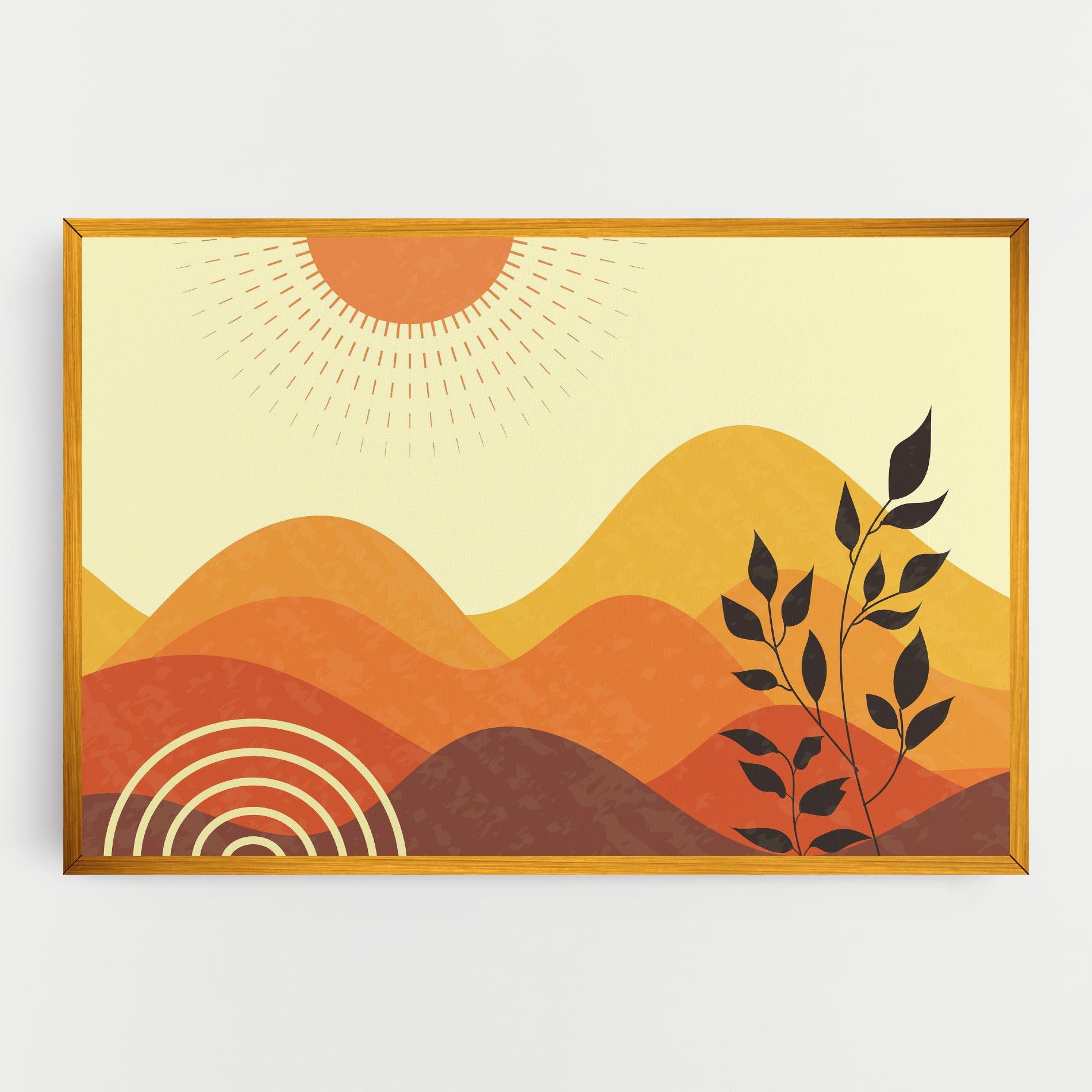 Leinwandbild Minimalist Sunset Art mockup 0