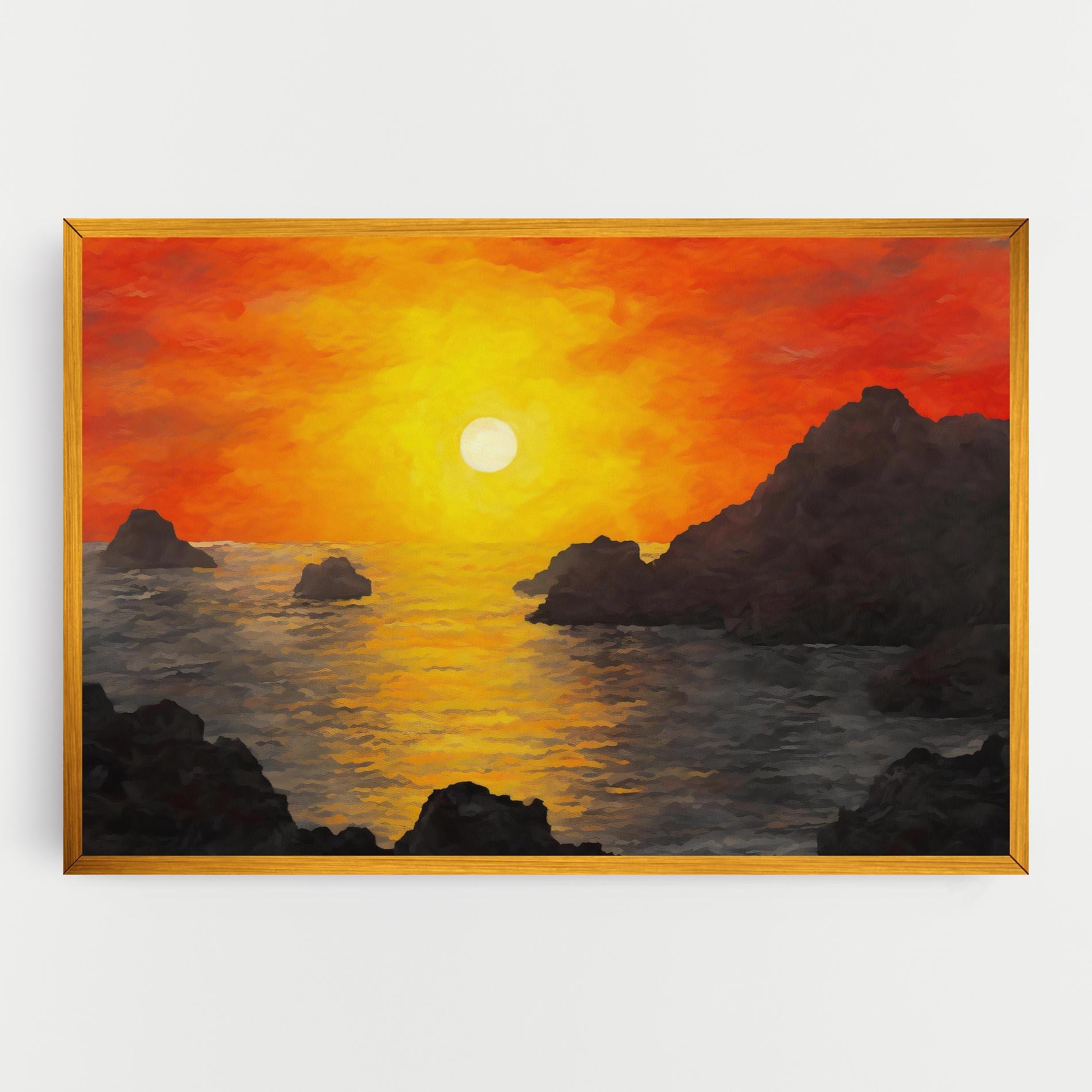Leinwandbild Mountains Rocks Painting mockup 0