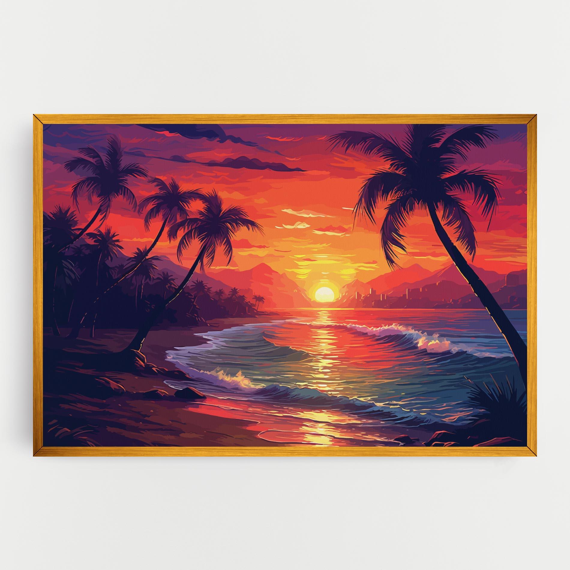 Leinwandbild Purple Orange Sunlight mockup 0