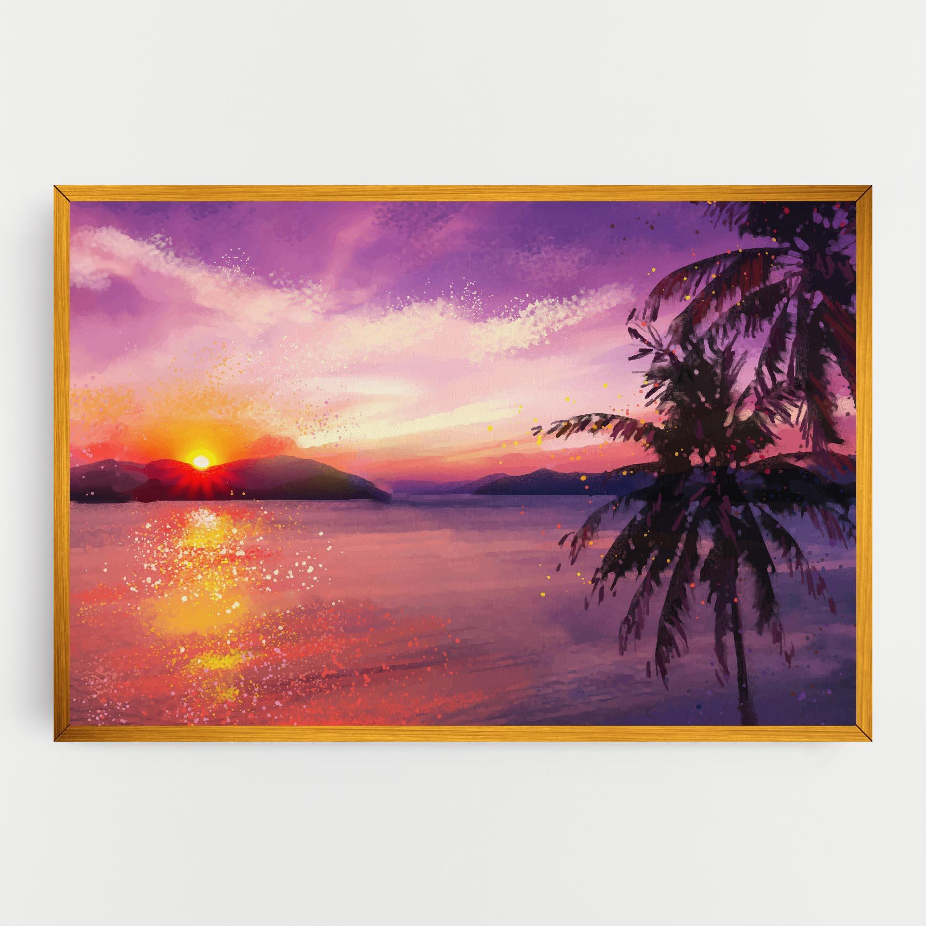 Leinwandbild Purple Sunrise Art mockup 0