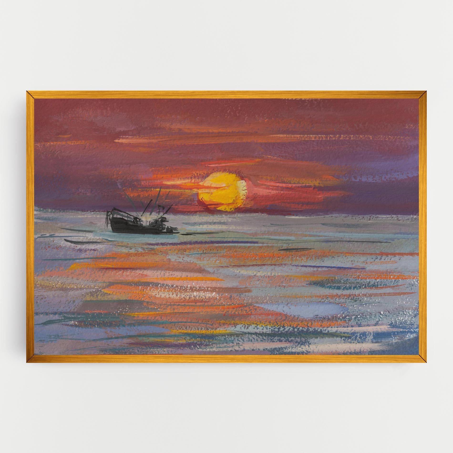 Leinwandbild Sea Ship Painting mockup 0