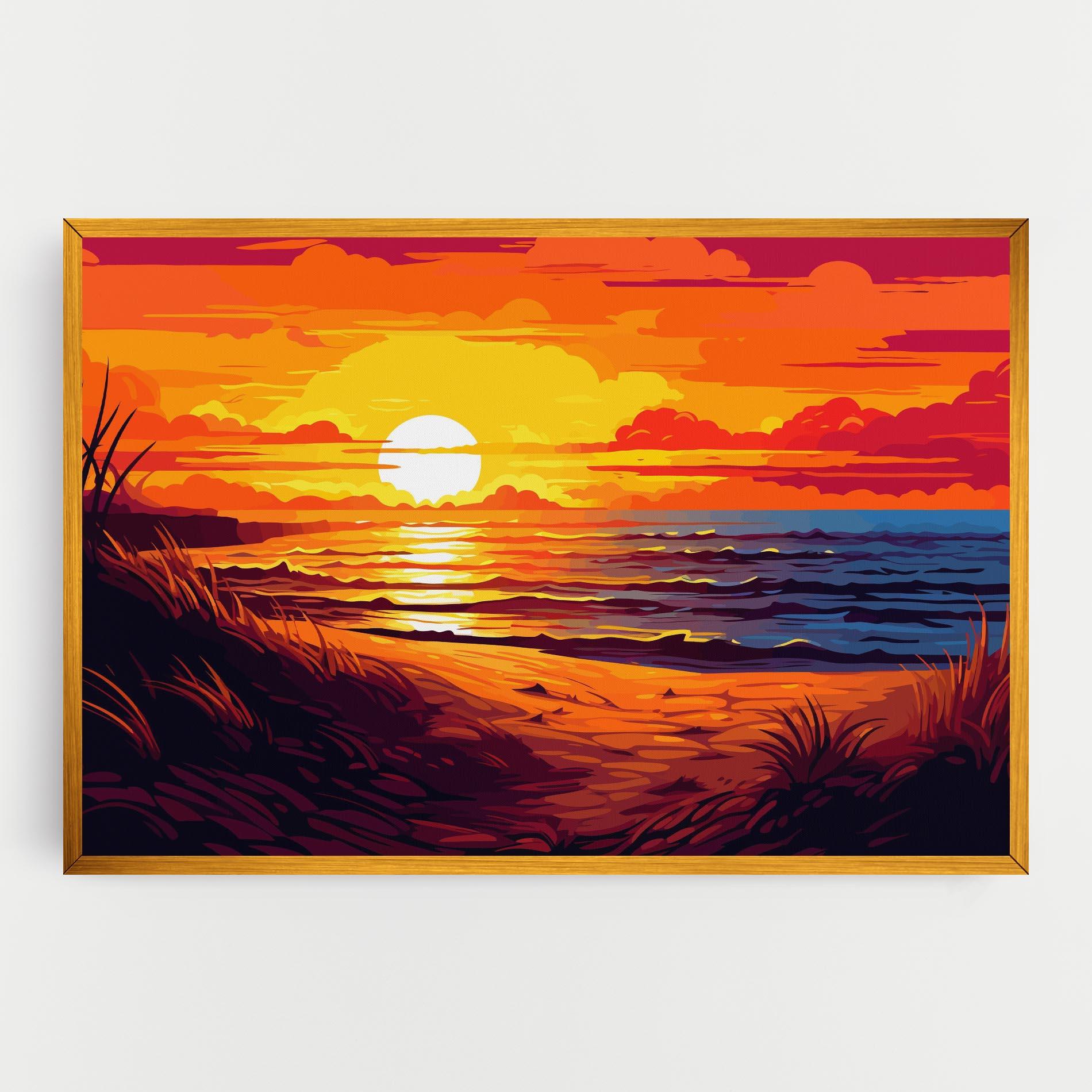 Leinwandbild Strong Orange Sunset mockup 0